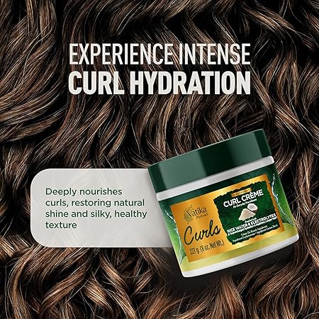 Vatika Naturals Curls Curl Defining Cream – Rice Water & Electrolytes for Defined, Hydrated Curls 227g/8.01 oz