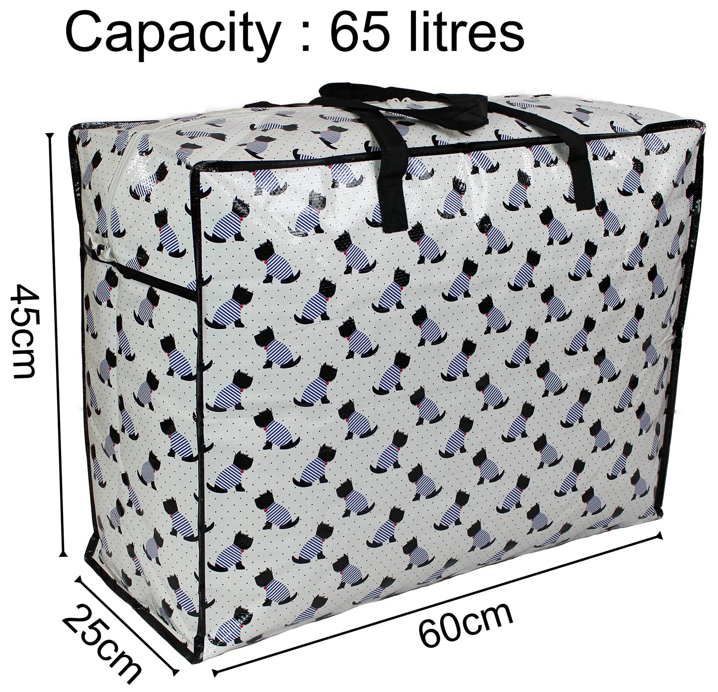 Storage Bags, 65 ltr 3x Pack, Scotty Scottie dogs print