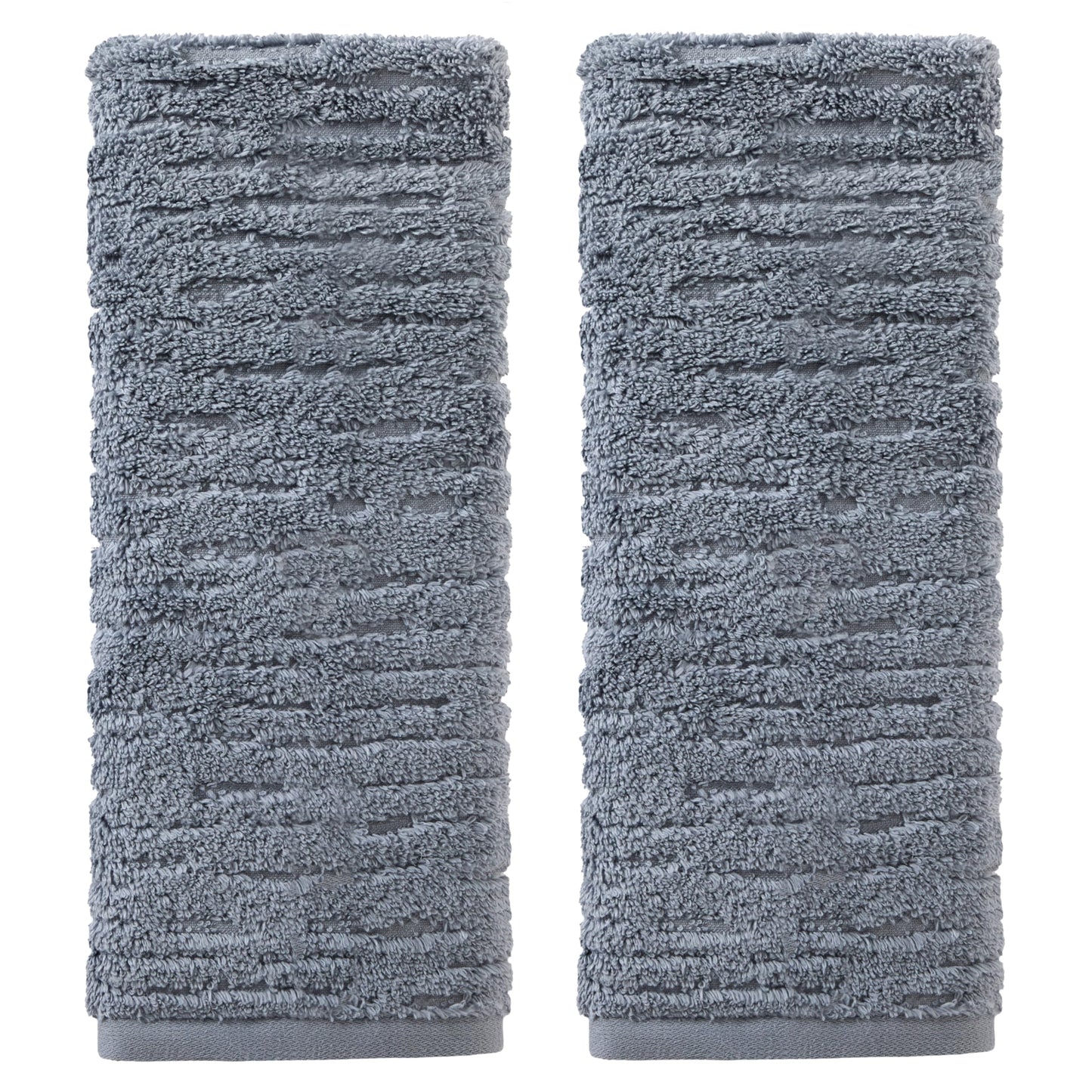 SKL Home CloudSoft Cotton Luxury 2-Piece Hand Towel Set, Smoke Blue