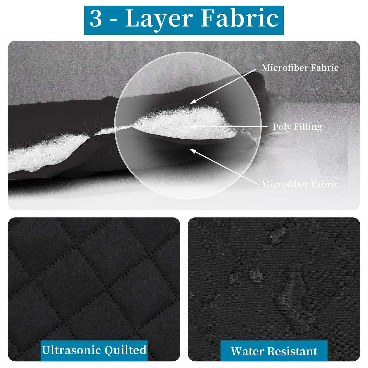 Easy-Going Quilted Microfiber Office Chair Cover with Soft Memory Foam Seat Cushion Water Resistant Desk Computer Chair Slipcover Anti-Slip Chair
