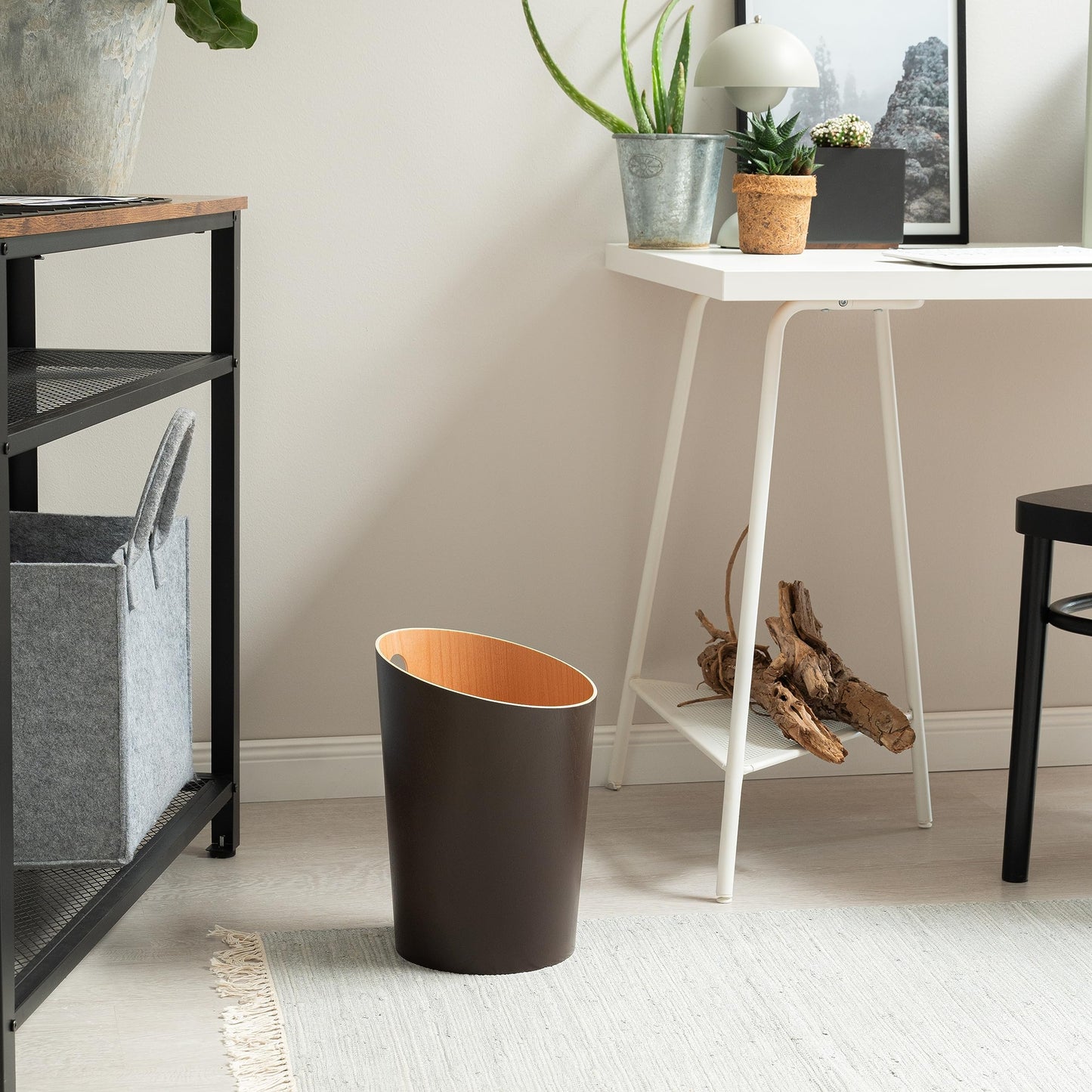Kazai. Design Paper Bin 'Bennet' | Unique Waste Paper Basket for Office, Bedroom, Children's Room, and More | Office Bin Made of Real Wood Veneer