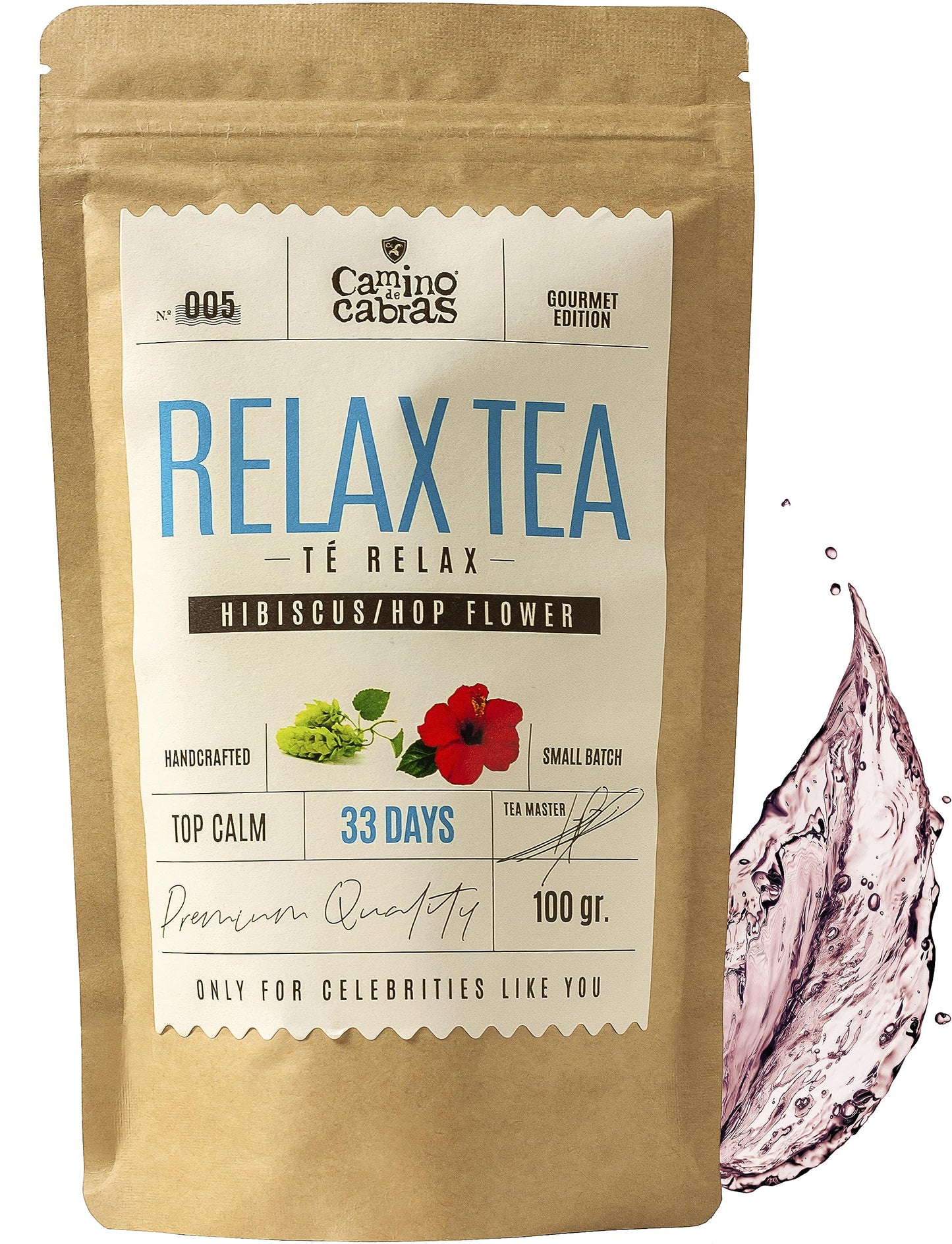 Relax & Calming Tea for Stress & Anxiety Relief CAMINO DE CABRAS? - Sleep Tea with Chamomile, Lemon Balm, St Johns Wort, Hibiscus, Fennel, Cardamom -