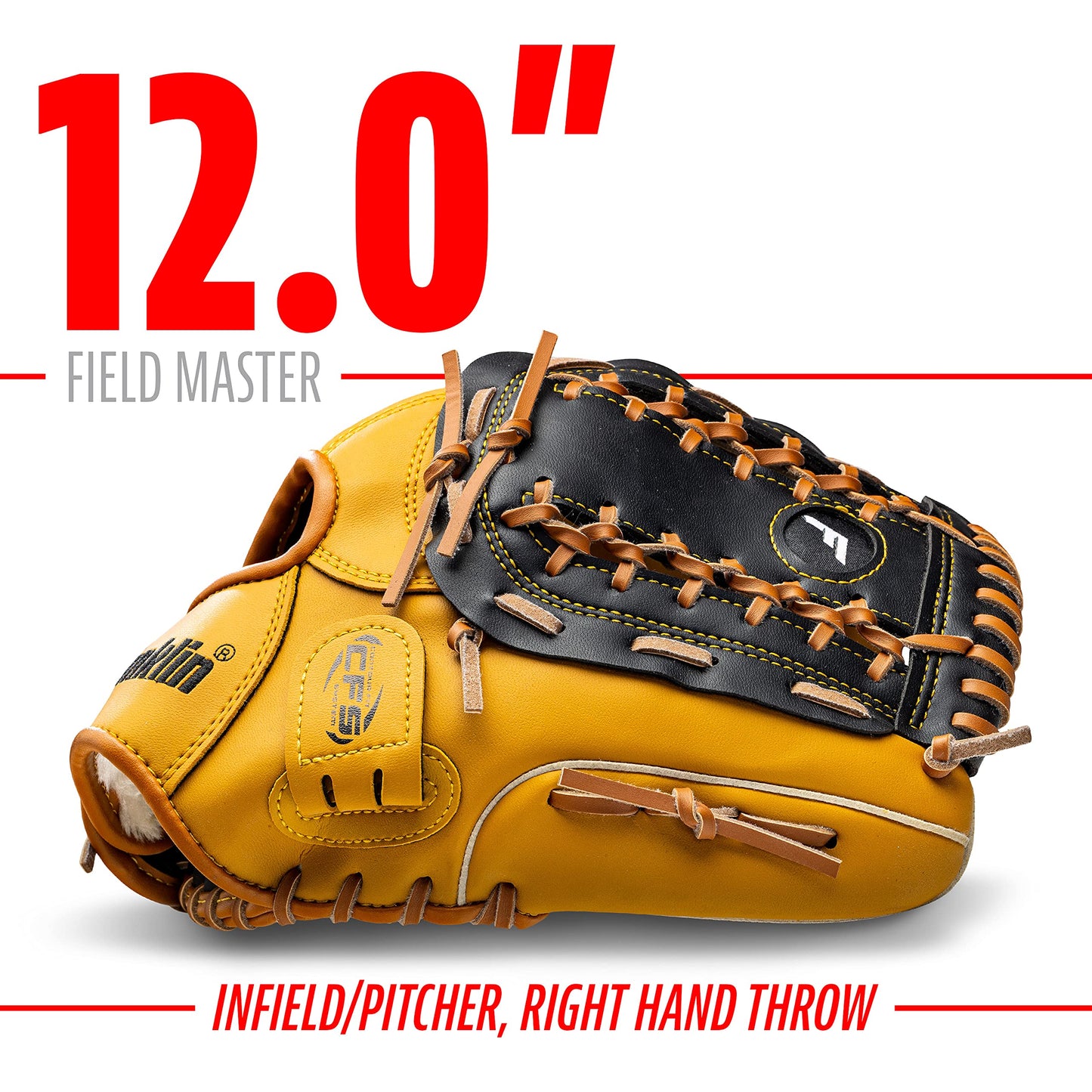 Franklin Sports Baseball and Softball Glove - Field Master - Baseball and Softball Mitt, 12" - Trapeze Web, Tan