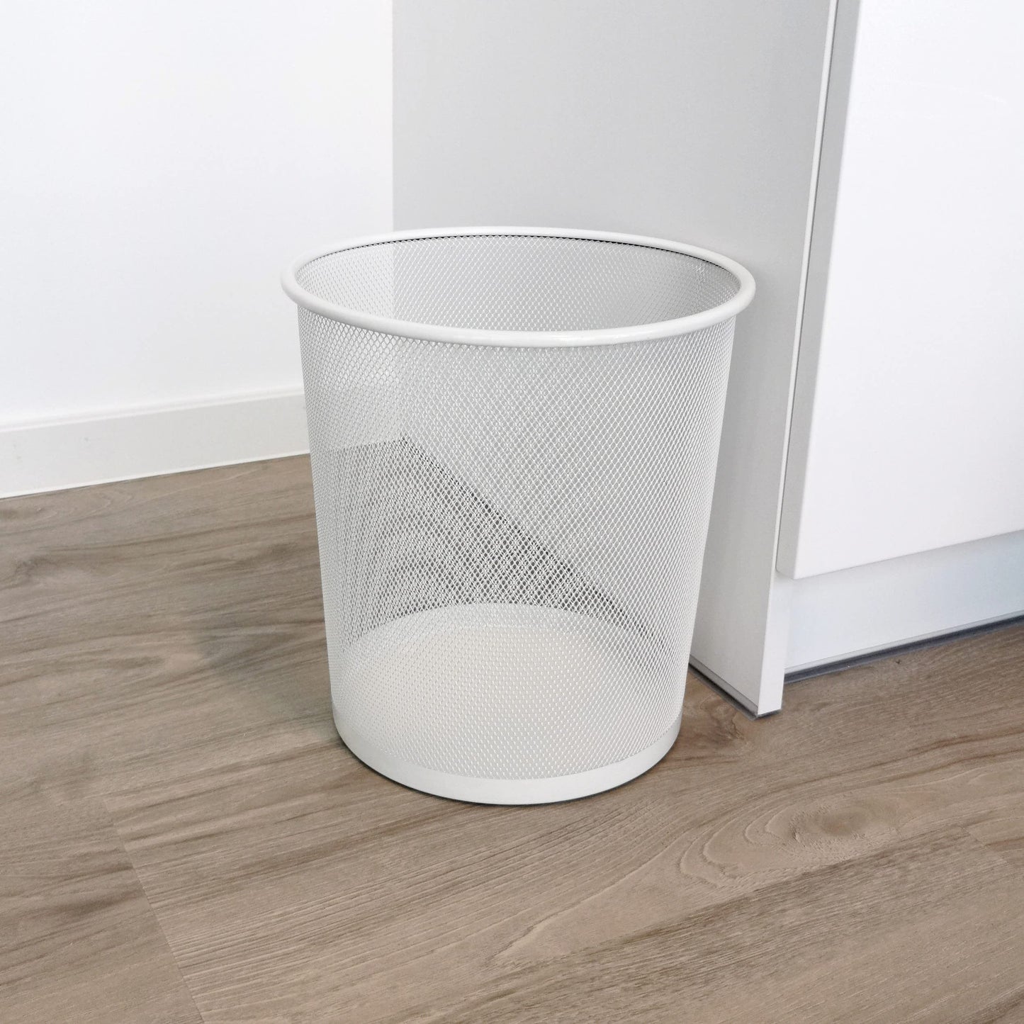 Leviatan Wire Mesh Waste Paper Bin | 266 x 218 x 280 mm | for Home, Office, School | Office Trash Can 12 L | Pearl Color