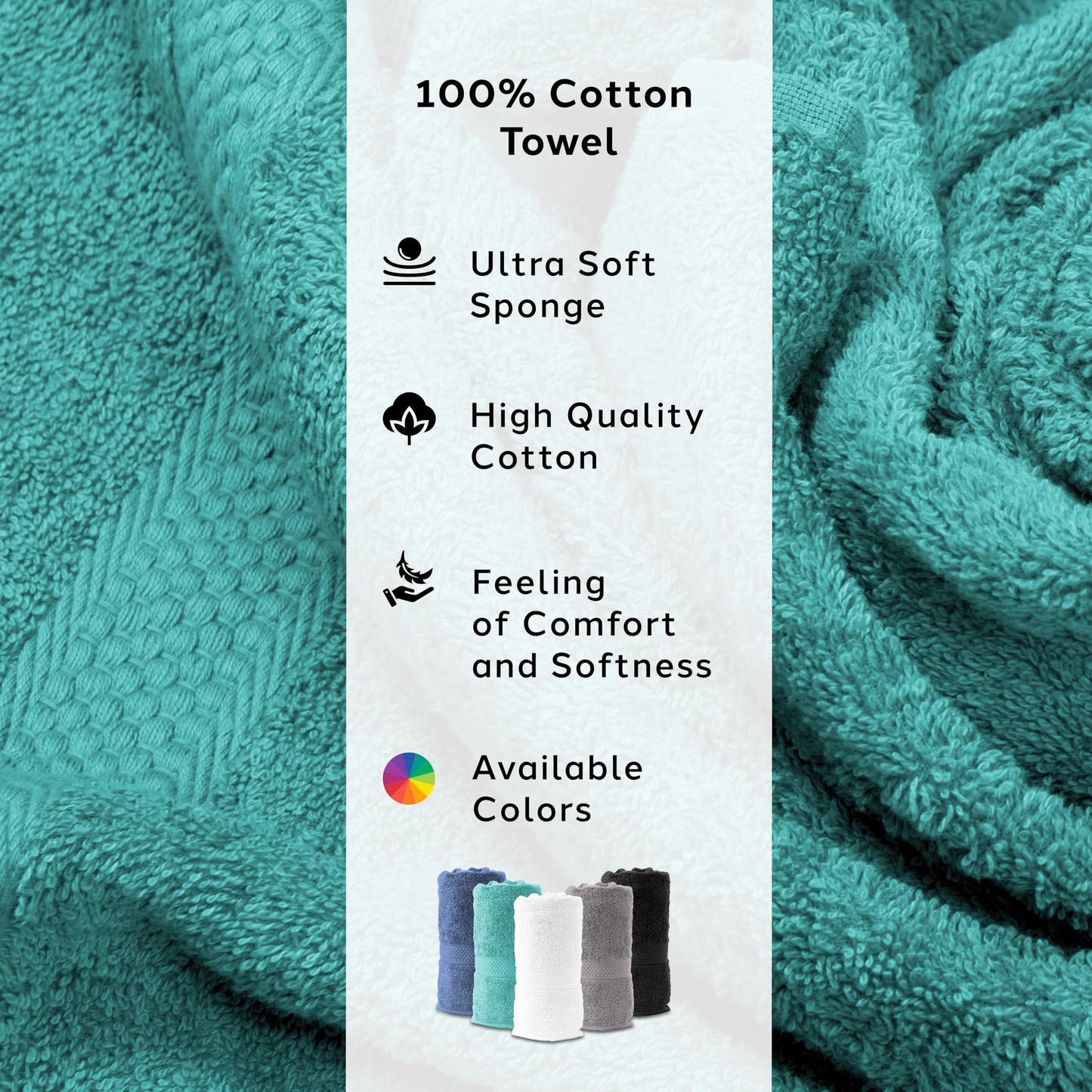 Caleffi 3X Large Bath Towel Set, 55x105cm, 100% Cotton Bath Set - Soft and Absorbent, Great for Bathroom, Face and Daily Use, Shower Towel