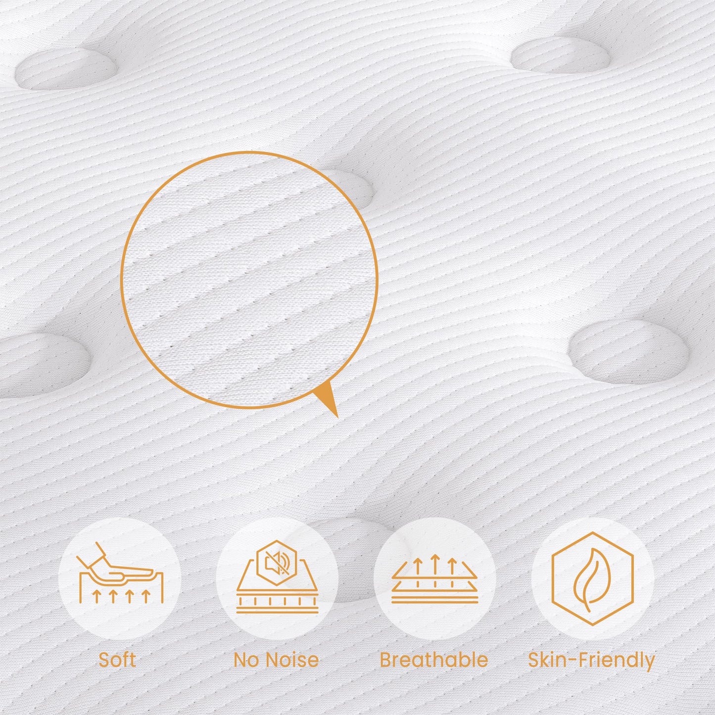 TeQsli Double Mattress 4FT6 Memory Foam Spring Hybrid Mattress 18CM