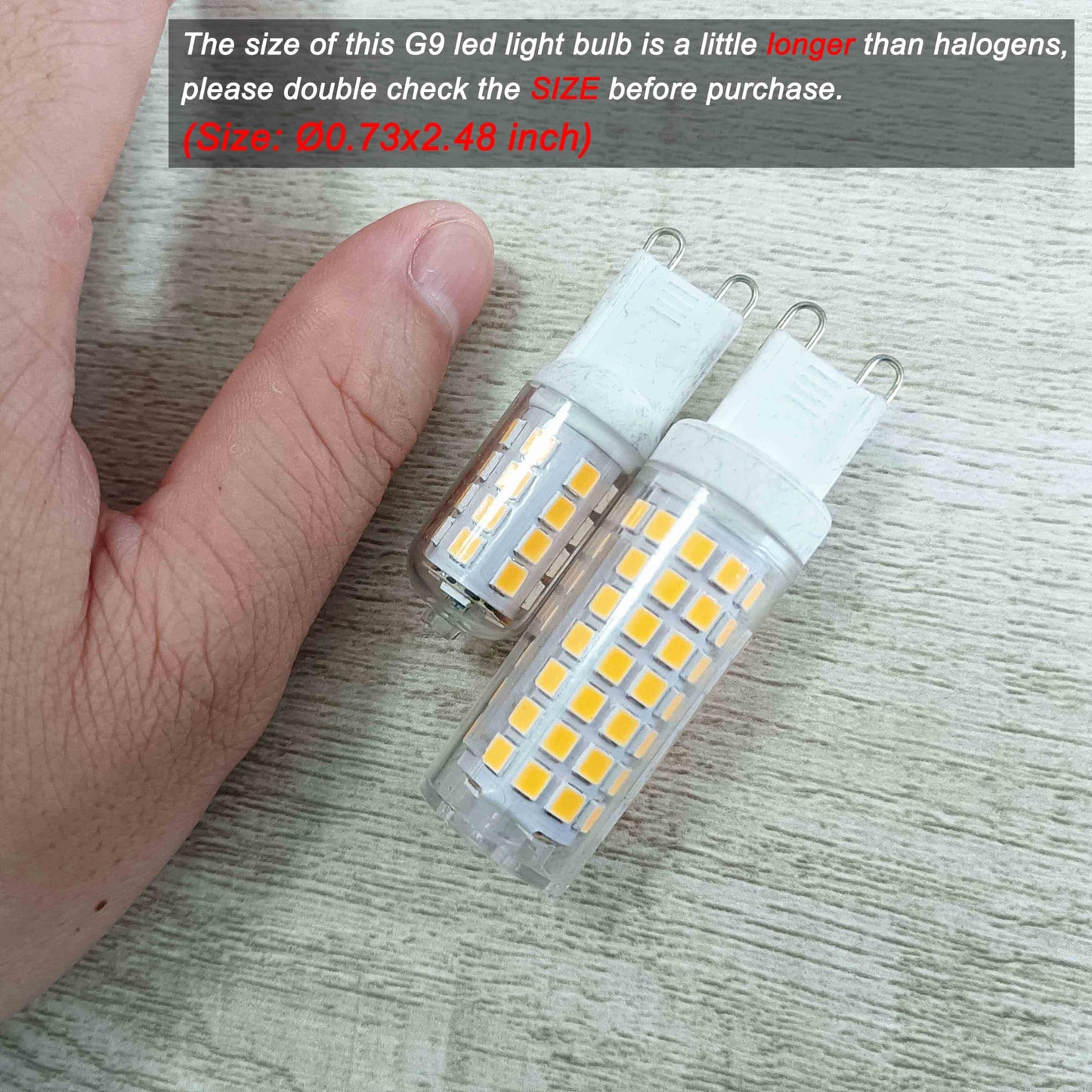 Ziomitus No Flicker G9 Led Bulbs Dimmable 6W Soft Warm White 2700K,40W 50W 60W Halogen Equivalent,AC120V Dimmable G9 T4 LED Bulb for Chandelier