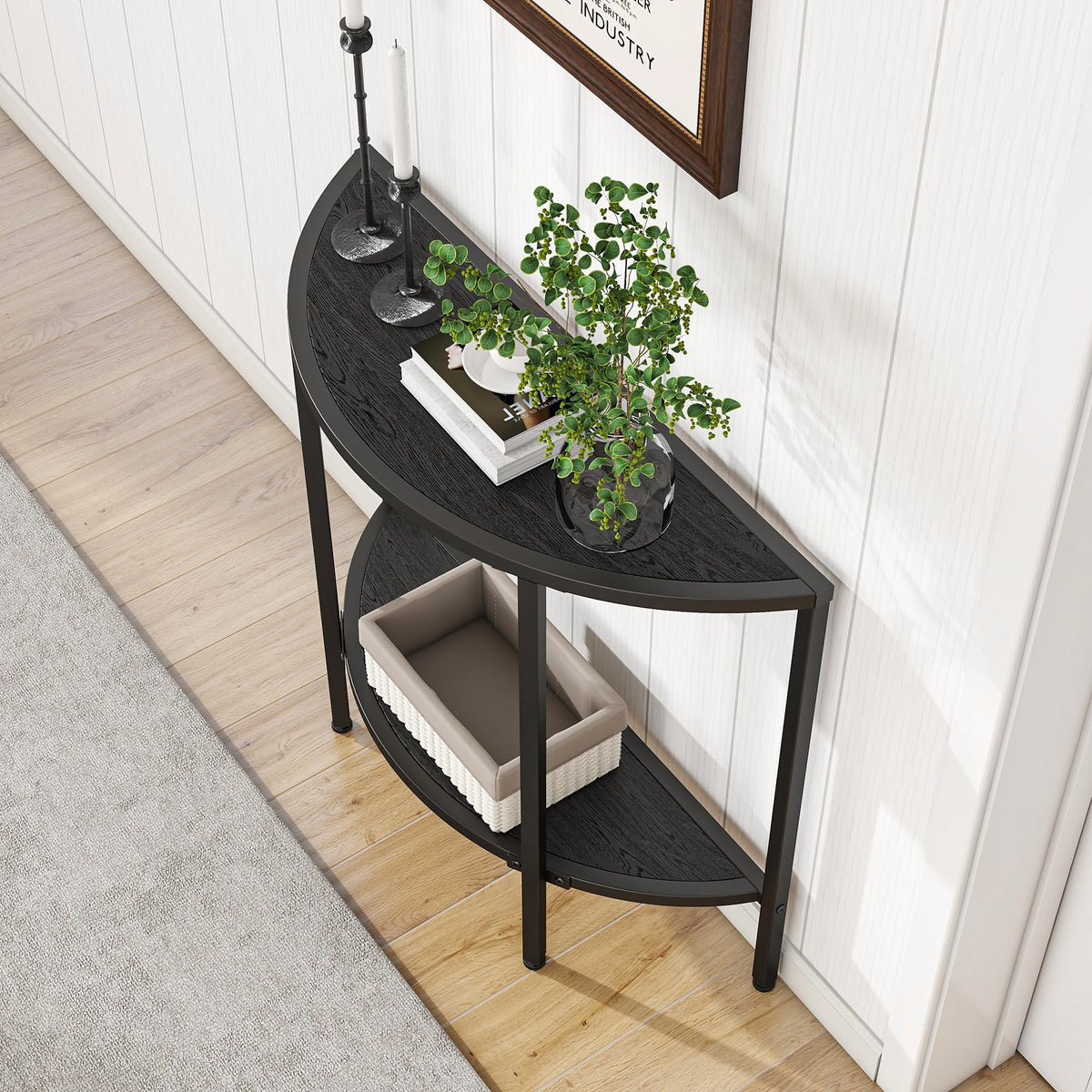 VECOCHO Entryway Table with Storage,Console Table for Living Room,Black