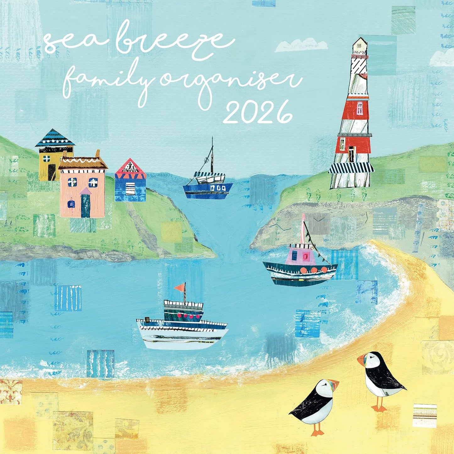 TGSC | Sea Breeze Family Organiser 2026 Calendar 16 Month Family Square Wall Calendar 2026 UK | Planner with Large Grid for Home or Office Organisation - Home Organisers 2026/2025 Calendar UK