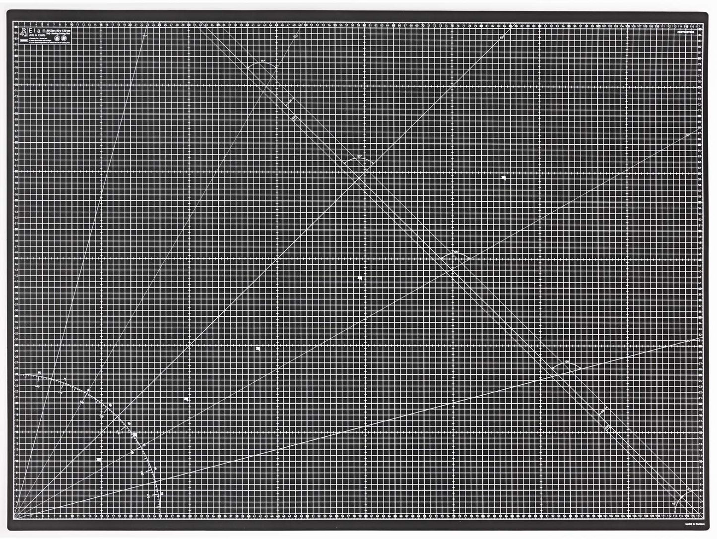 Elan A0 Cutting Mat Black and Taupe, 5-Ply Hobby Board for Crafts 120X90 CM, Extra Large Self Healing Cutting Mat A0, Extra Large Craft Board Black
