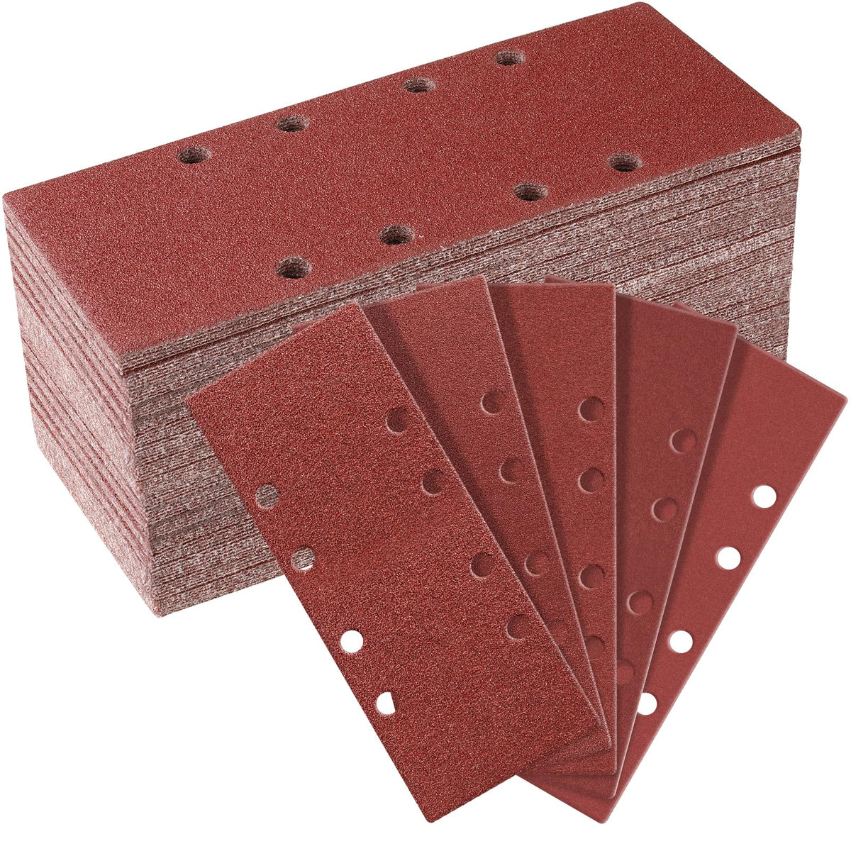 Sruhrak 93x230mm Sandpaper Set, 50 Pieces Sanding Sheets Hook and Loop Sanding Pads, 40/60/80/120/240 Grits Sander Paper for Bosch Electric Sander