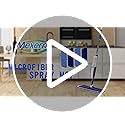 Microfibre Spray Mops with 4 Washable Pads for Floor Cleaning - MEXERRIS Wood Hard Floor Mop with Spray Wet & Dry Mops 2 Bottles Flat Mop Home Commercial Use for Hardwood Laminate Wood Tiles