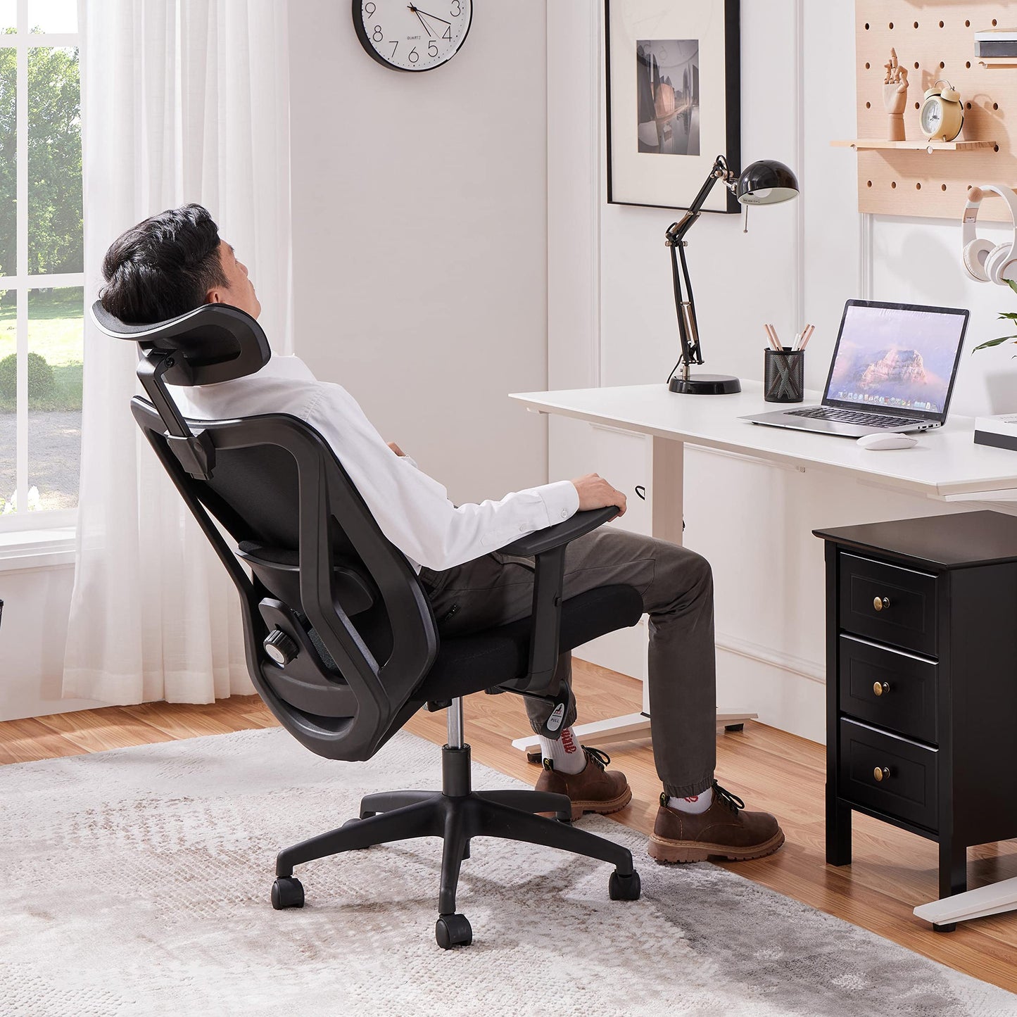 Yaheetech Ergonomic Desk Chair with Adjustable Lumbar Support Black