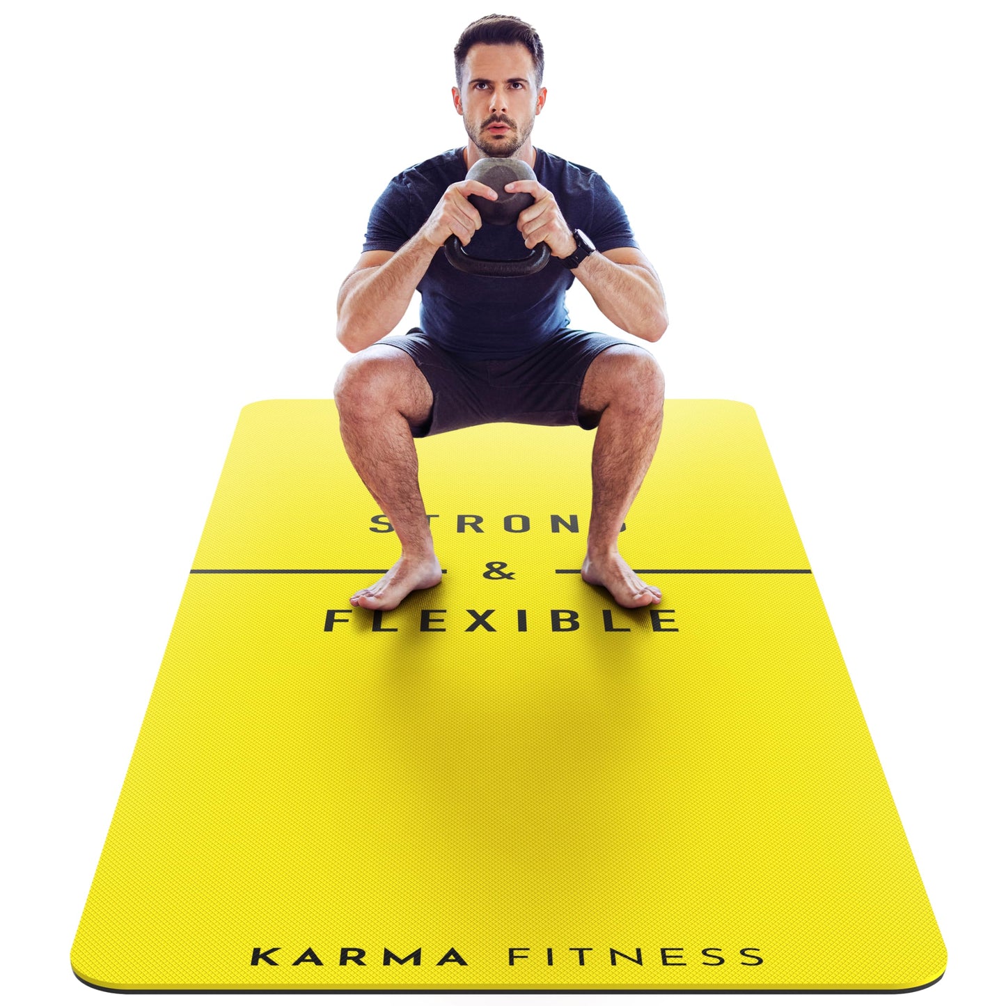 Large Exercise Mat  Extra Wide & Extra Thick Yoga Mat (183cm x 80cm x 10mm), TPE Fitness Mat with Free Carry Straps, Perfect for HiiT Home Workouts &