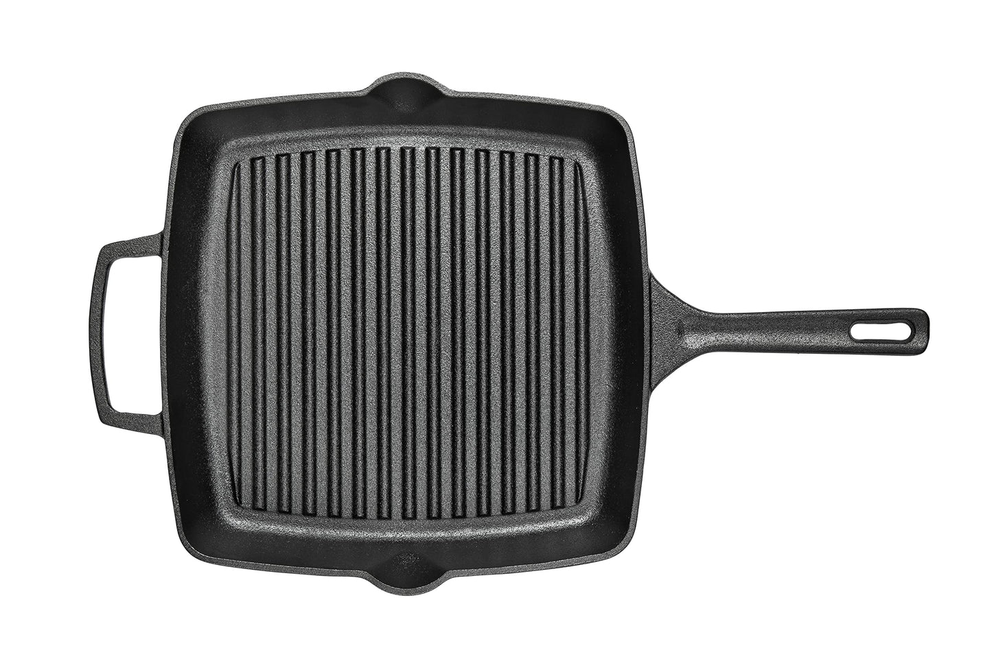 Prestige x Nadiya Cast Iron Griddle Pan - Pre Seasoned Square Cast Iron Pan 25cm, Induction suitable, BBQ & Oven Safe, Toxin Free Cast Iron Skillet