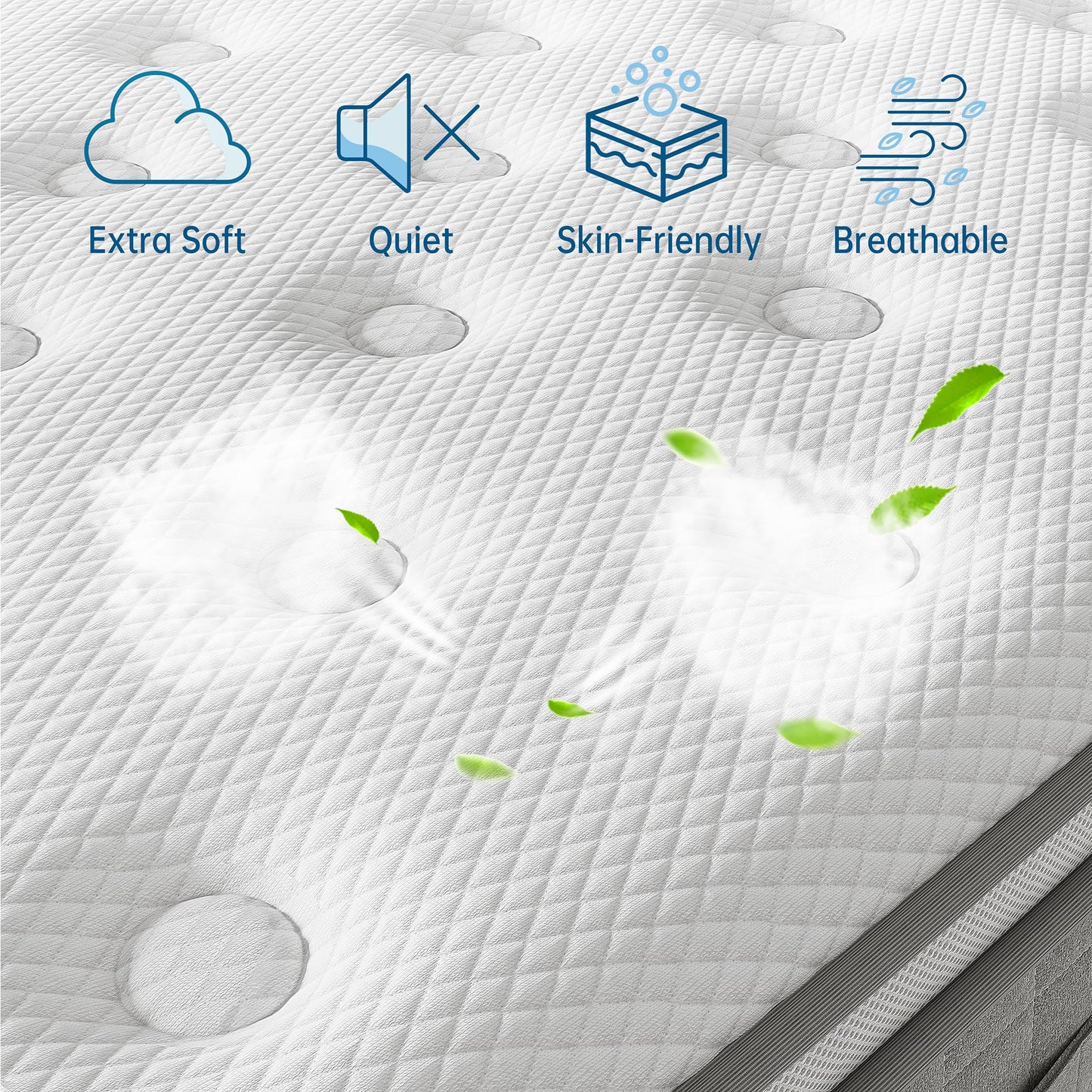 TeQsli 10 Inch 7-Zone Single Mattress, 3FT Memory Foam & Pocket Sprung Hybrid Single Mattress for Pressure & Back Pain Relief – Medium Firm