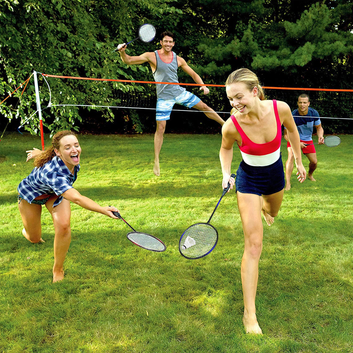 Keehoo Badminton Rackets Set of 2/4 for Adults Kids Family Garden Sports,Beach Camp Games,Including Racquets,Shuttlecocks & Carry Bag