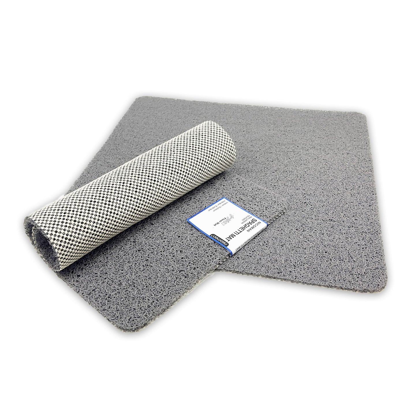 Loofah Shower Mat, Non Slip PVC Spaghetti Mat for Wet Area Inside Shower, Super Comfy Soft Matt, Quick Dry, Bacteria & Mould Resistant, Curved Edge
