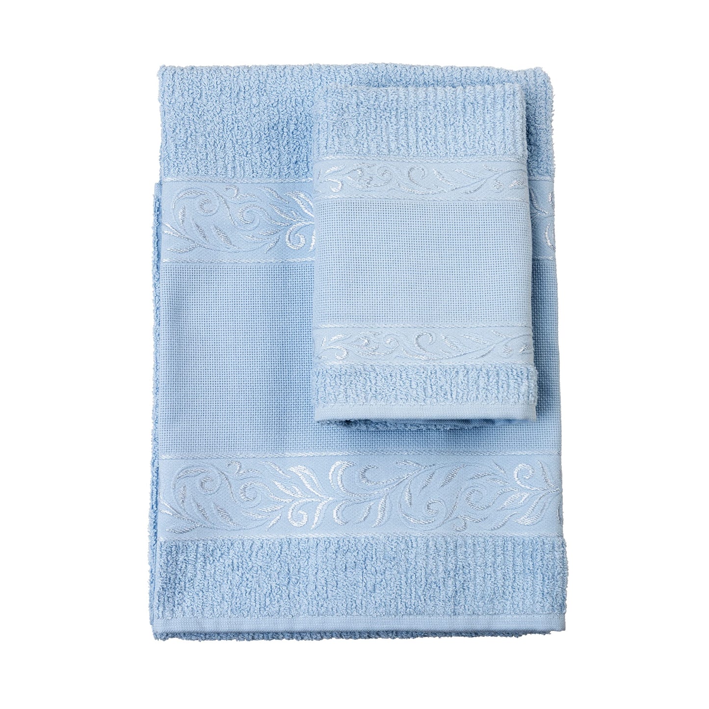 FILET - Guest Towel Set with Aida Insert for Embroidery, Made of 100% Cotton Terry Towelling, Soft and Absorbent, Skin-Friendly, 100% Made in Italy,