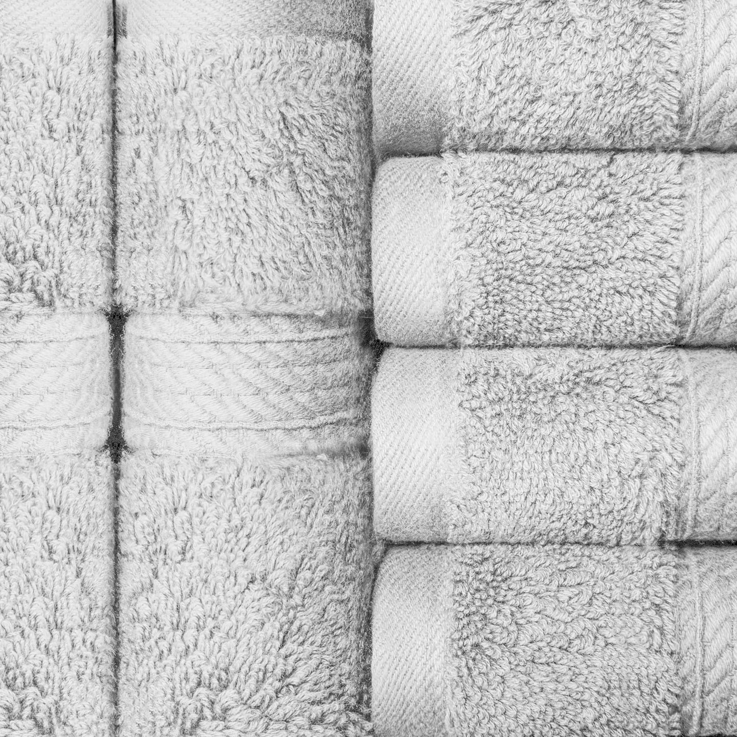 Superior Egyptian Cotton Pile Face Towel/Washcloth Set of 6, Ultra Soft Luxury Towels, Thick Plush Essentials, Absorbent Heavyweight, Guest Bath