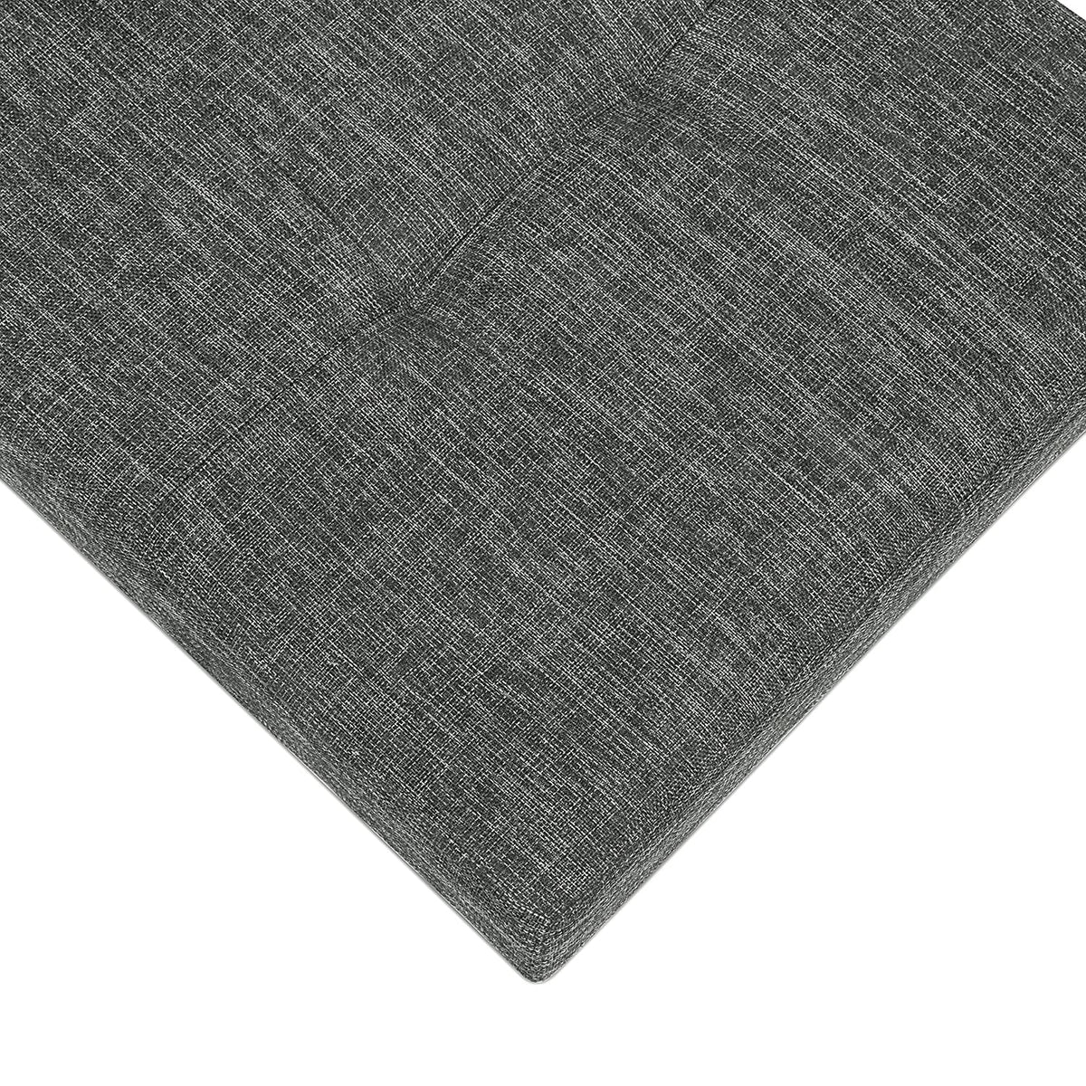 BRIAN & DANY Folding Linen Storage Boxes Footstool Ottoman, Foot Rest Stool, Foldable Seat Bench Footrest - Dark Gray, 76 x 38 x 38 cm