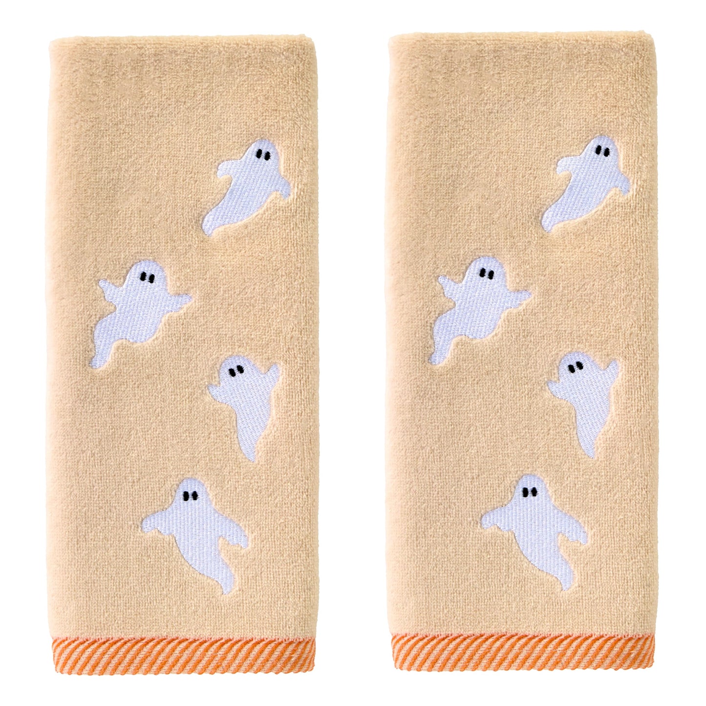 SKL Home Halloween Tossed Ghosts Hand Towel 2 pc Set for Bath/Kitchen/Bar & Gift