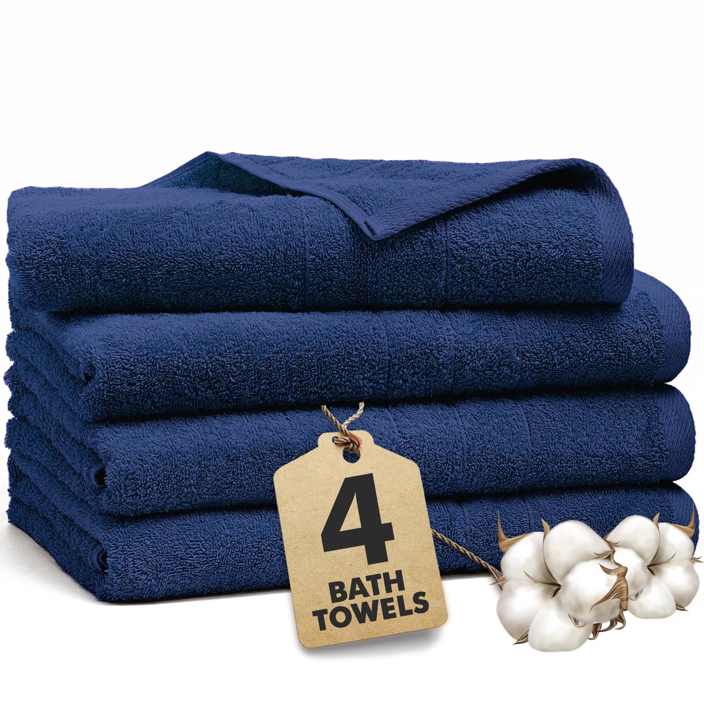 Bath Sheets - Extra Large Bathroom Sheet Set – 550 GSM Pack of 2 Jumbo Towels Royal Blue (90x180cm)
