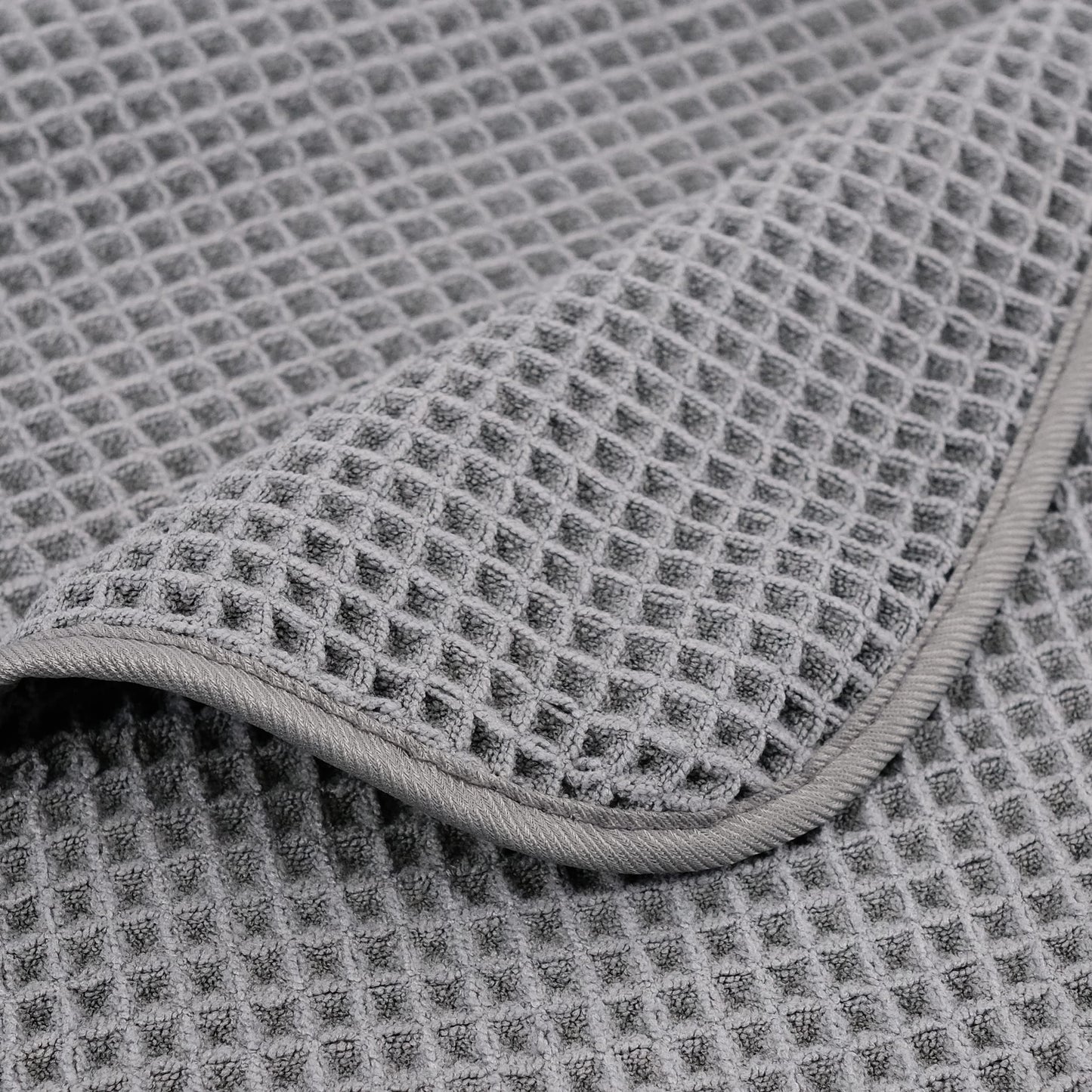 POLYTE Microfibre Quick Dry Lint Free Bath Sheet, 89 x 178 cm, Set of 2 (Gray, Waffle Weave)