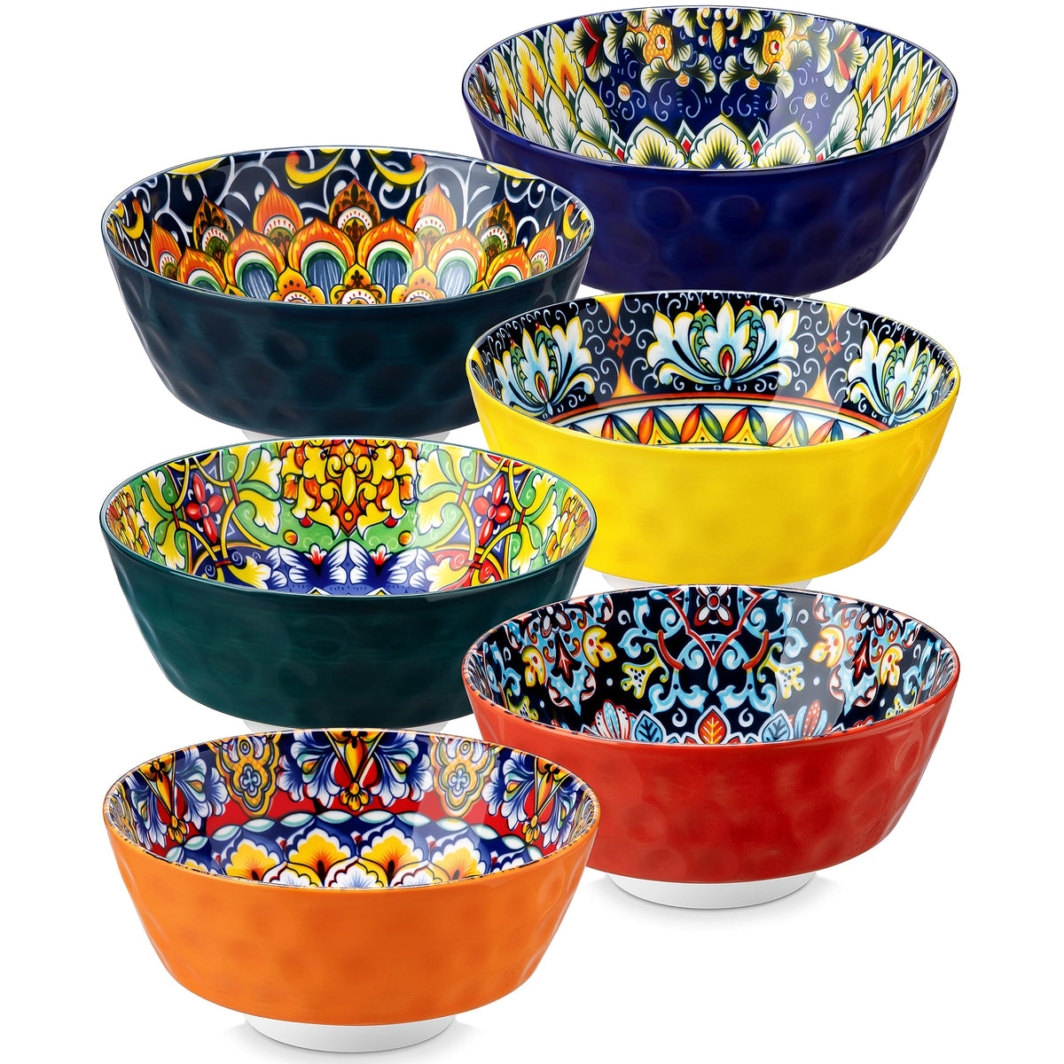 vancasso SIMI Cereal Bowls Set of 6, 26 oz Ceramic Soup Bowls, Dishwasher & Microwave Safe, Serving Bowls for Cereal, Soup, Oatmeal, Ice Cream, Salad,