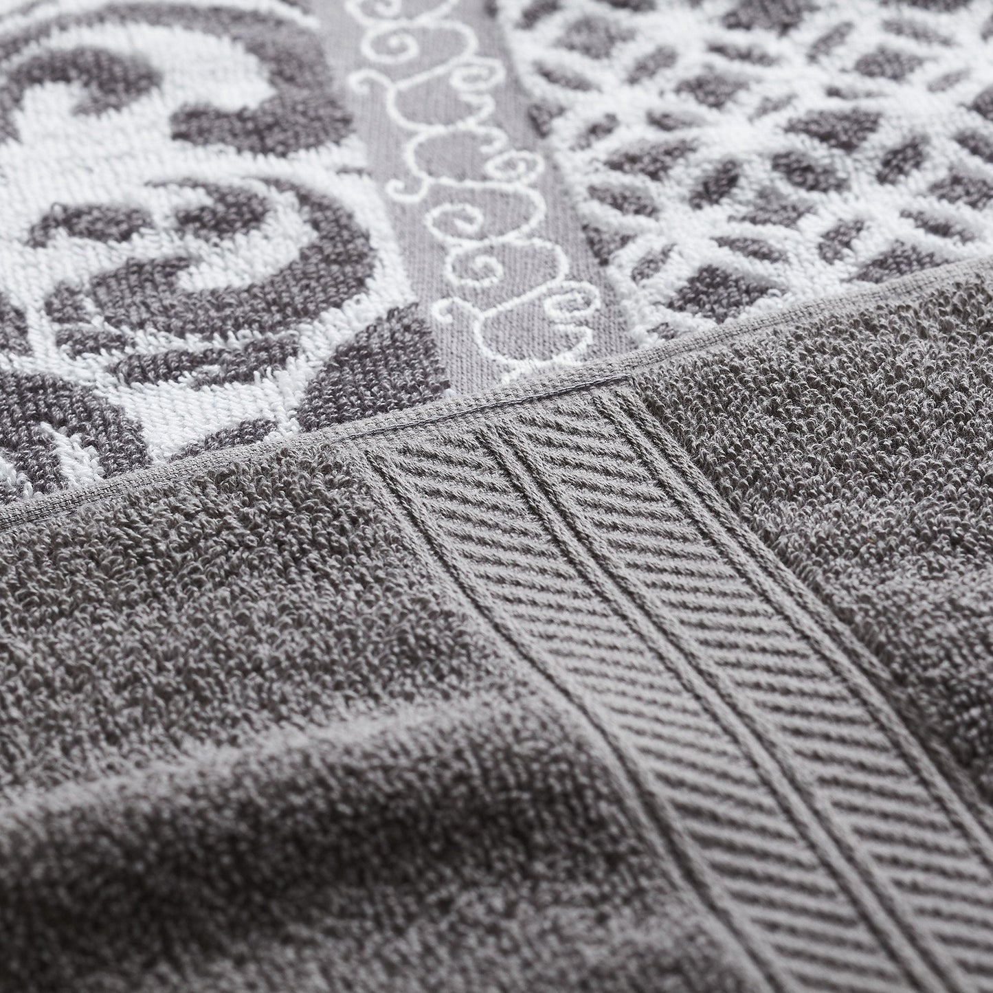 Modern Threads Amrapur Overseas Trefoil Filigree 6-Piece Reversible Yarn Dyed Jacquard Towel Set - Bath Towels, Hand Towels, & Washcloths - Super