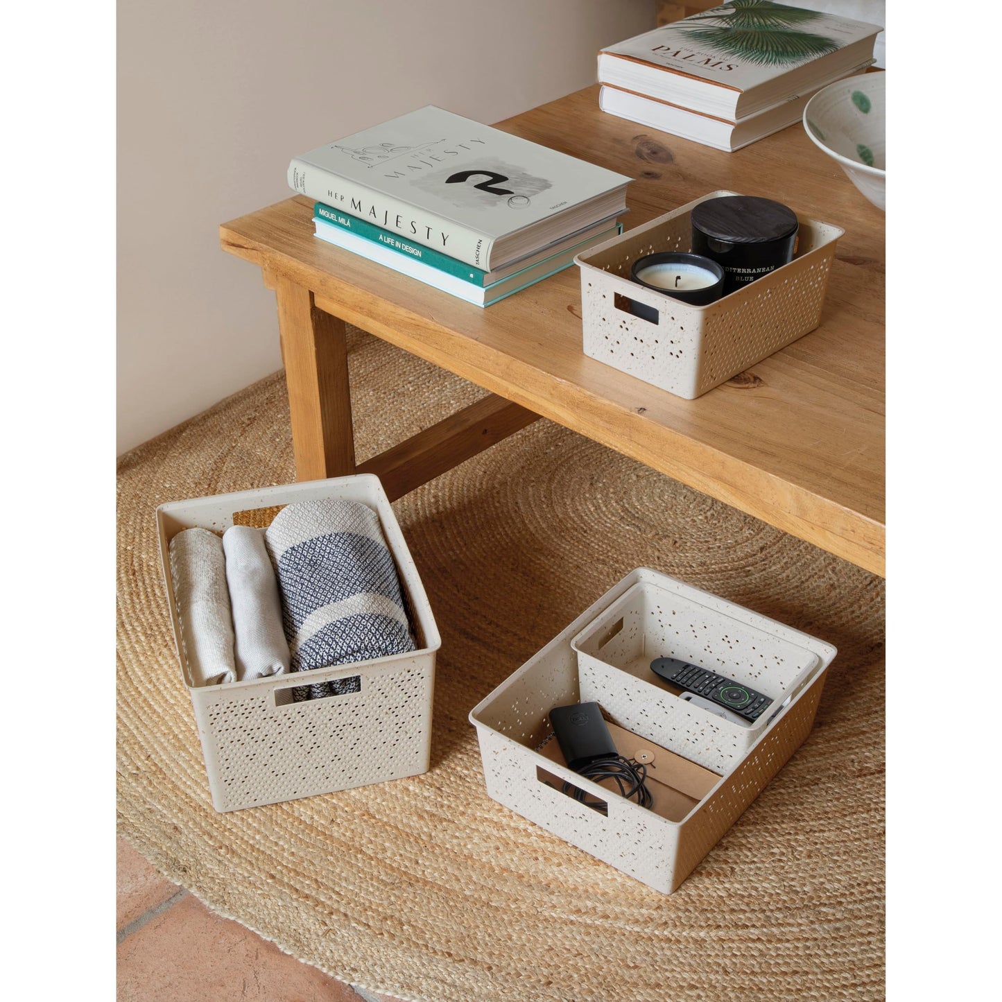 TATAY Storage Basket Ecohome 20 L Stackable Design Integrated Carry Handles