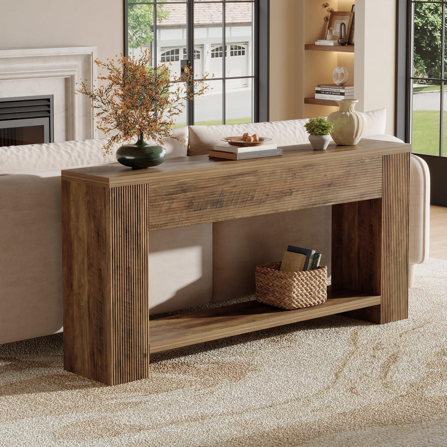 Tribesigns 70.9-Inch Console Tables for Entryway, Narrow Wooden Long Sofa Table Behind the Couch
