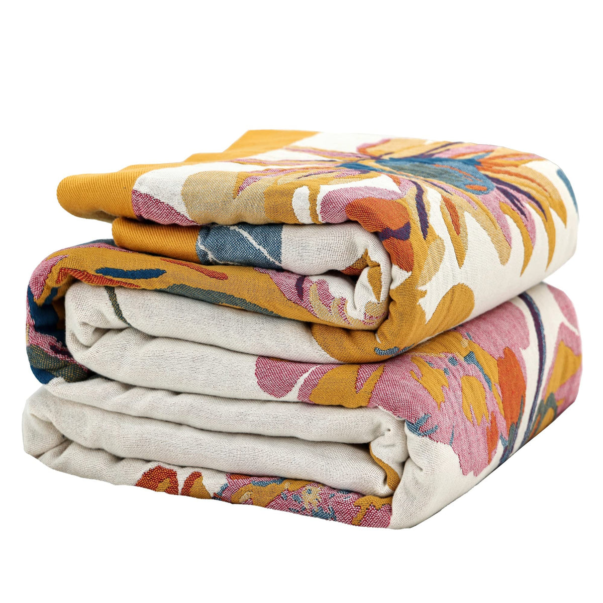 VANJOROY Double-sided Sofa Large Bed Throw Blanket, 100% Pure Cotton Soft Warm Bohemian Sofa Throw for 2 3 Seater,Armchair,Couch and