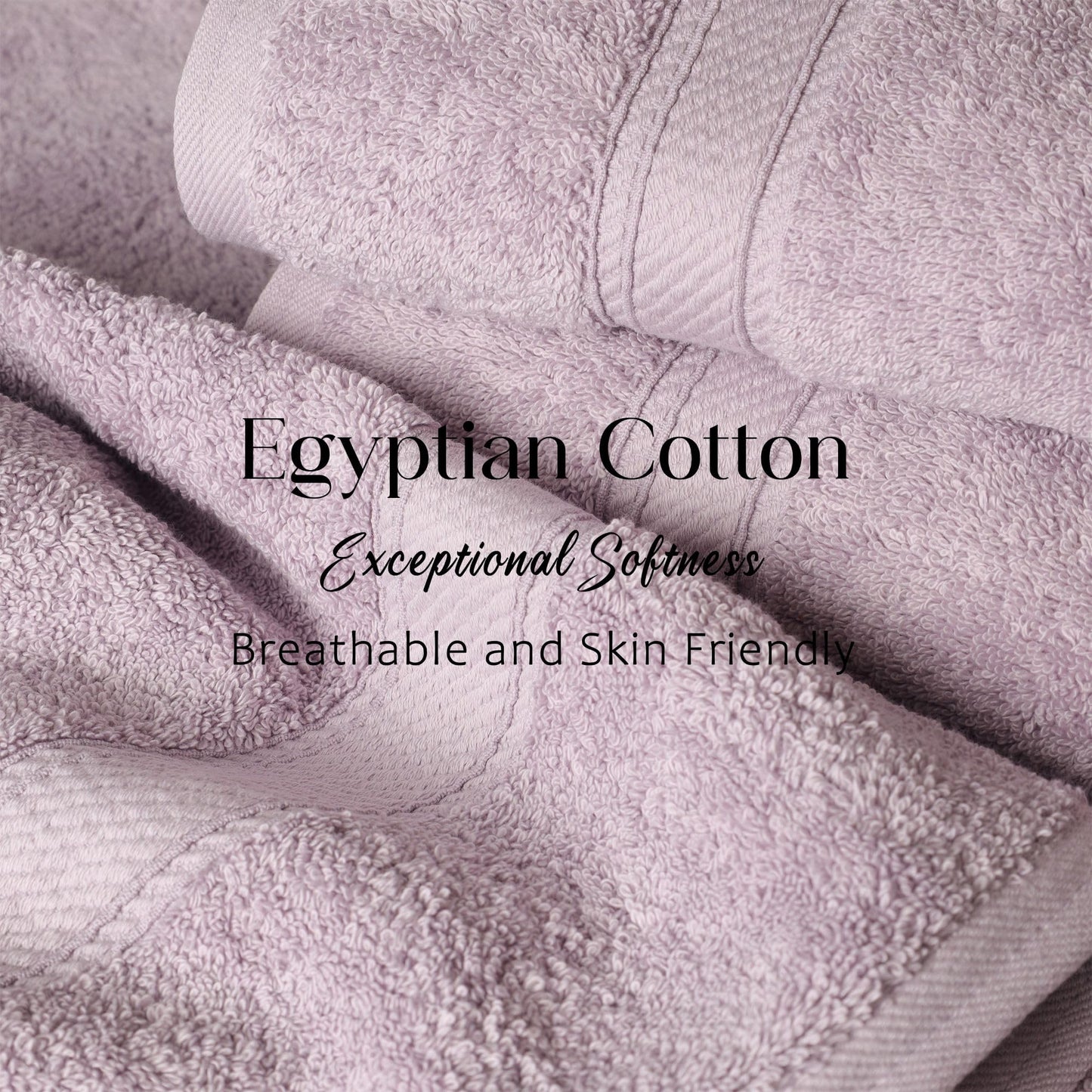 Superior 900 Gram 100% Premium Long-Staple Combed Cotton 3-Piece Towel Set, Purple