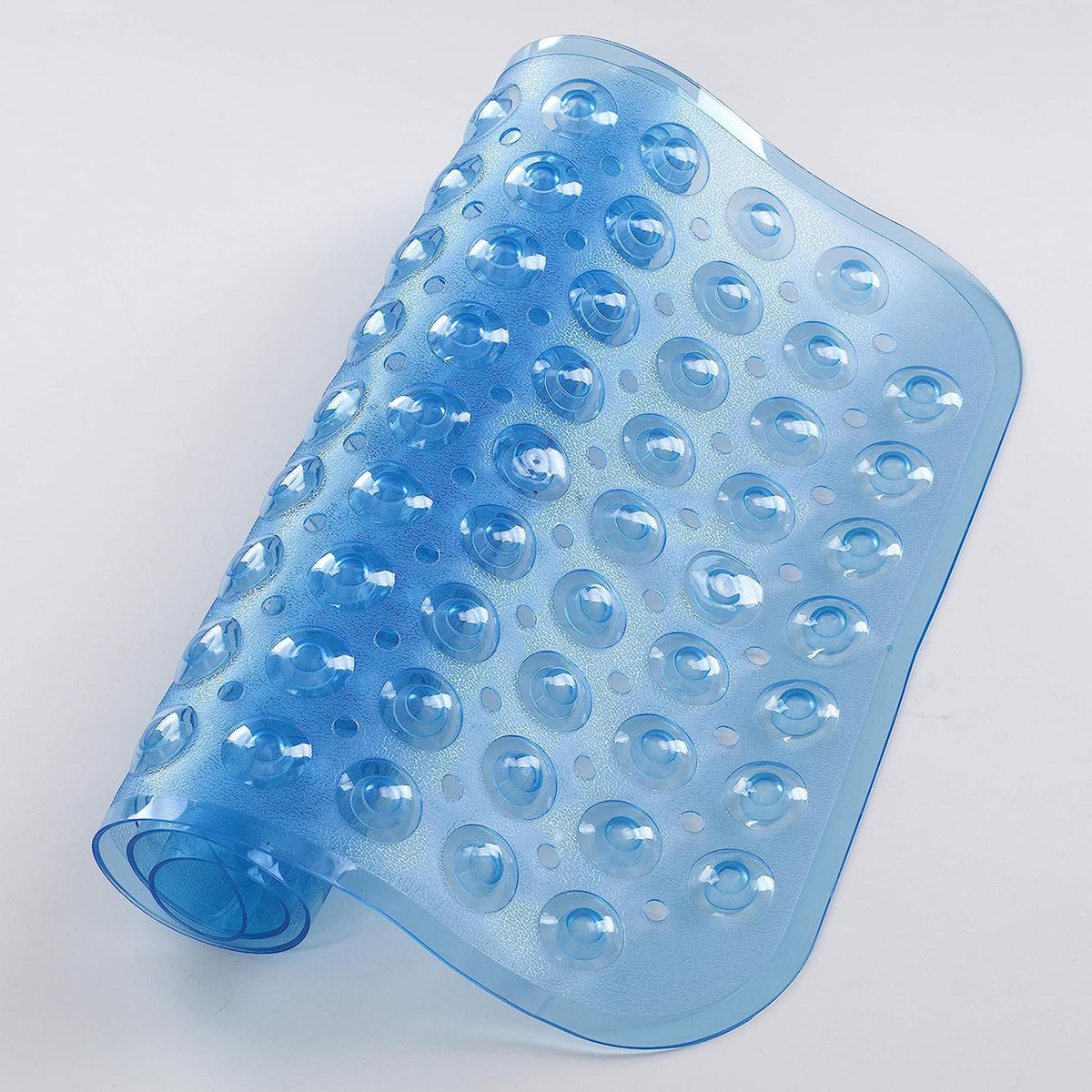 Yorkshire Bedding Shower Bath Mat Non Slip - 100x40cm Extra Long Bathtub Mat with 200 Strong Suction Cups Grip and Drain Holes - Soft Bathroom Mats