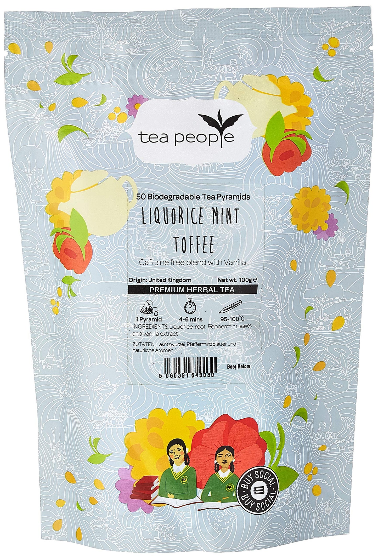Tea People Liquorice Mint Toffee - 50 Pyramid Refill Pack