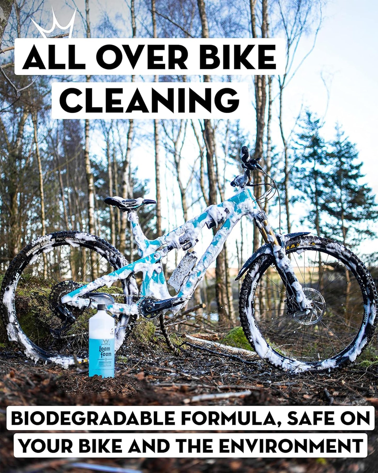 Peaty?s Loam Foam Premium Bike Cleaner - Biodegradable Foaming Spray Wash Soap Deep Clean Grease & Dirt Removal Carbon Matte Alloy Safe - MTB, E-Bike