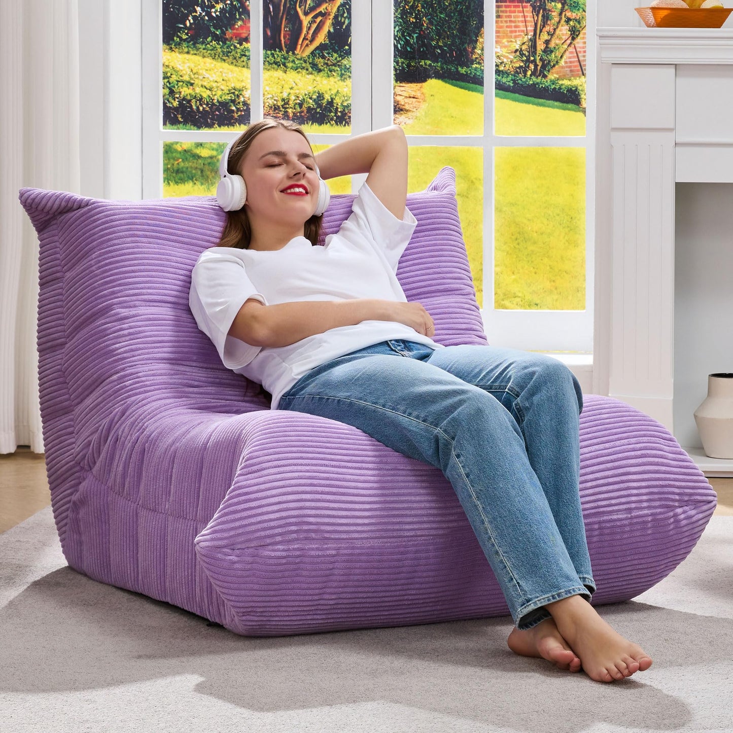 Hobestluk Big Bean Bag Chairs for Adults Fireside BeanBag Couch Togo Sofa