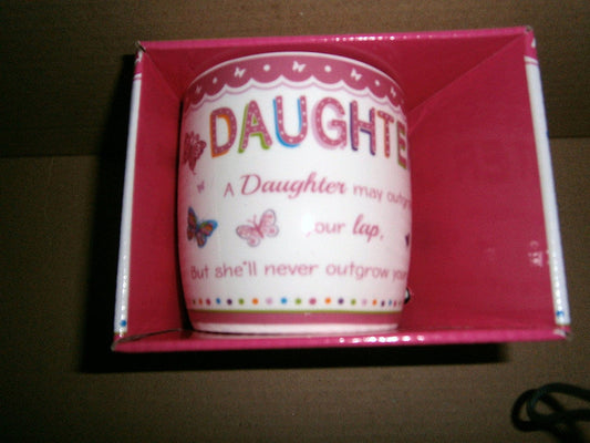 "Daughter" Sentimental Pink Butterfly Ceramic Mug with Presentation Box