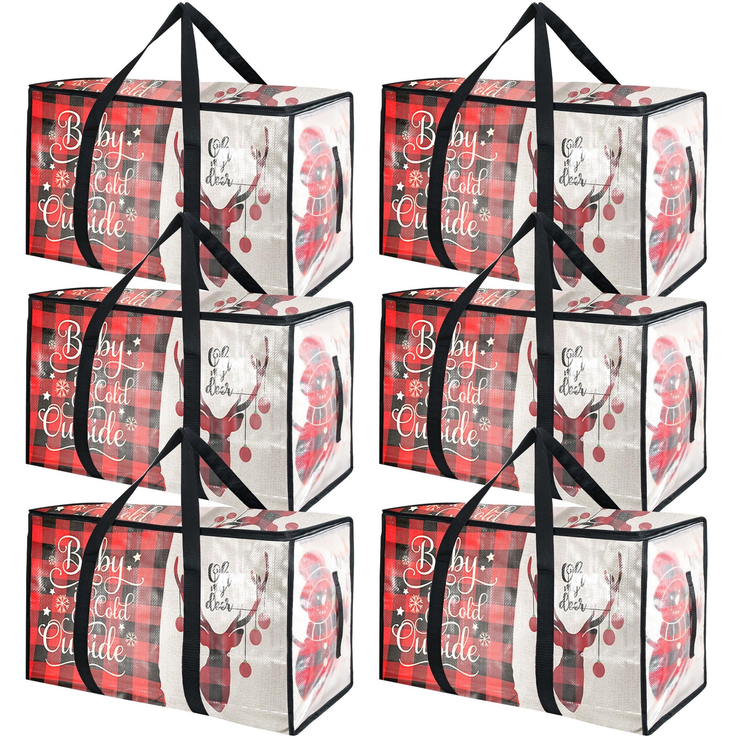 6 Pack Moving Bags Heavy Duty with Zippers & Handles