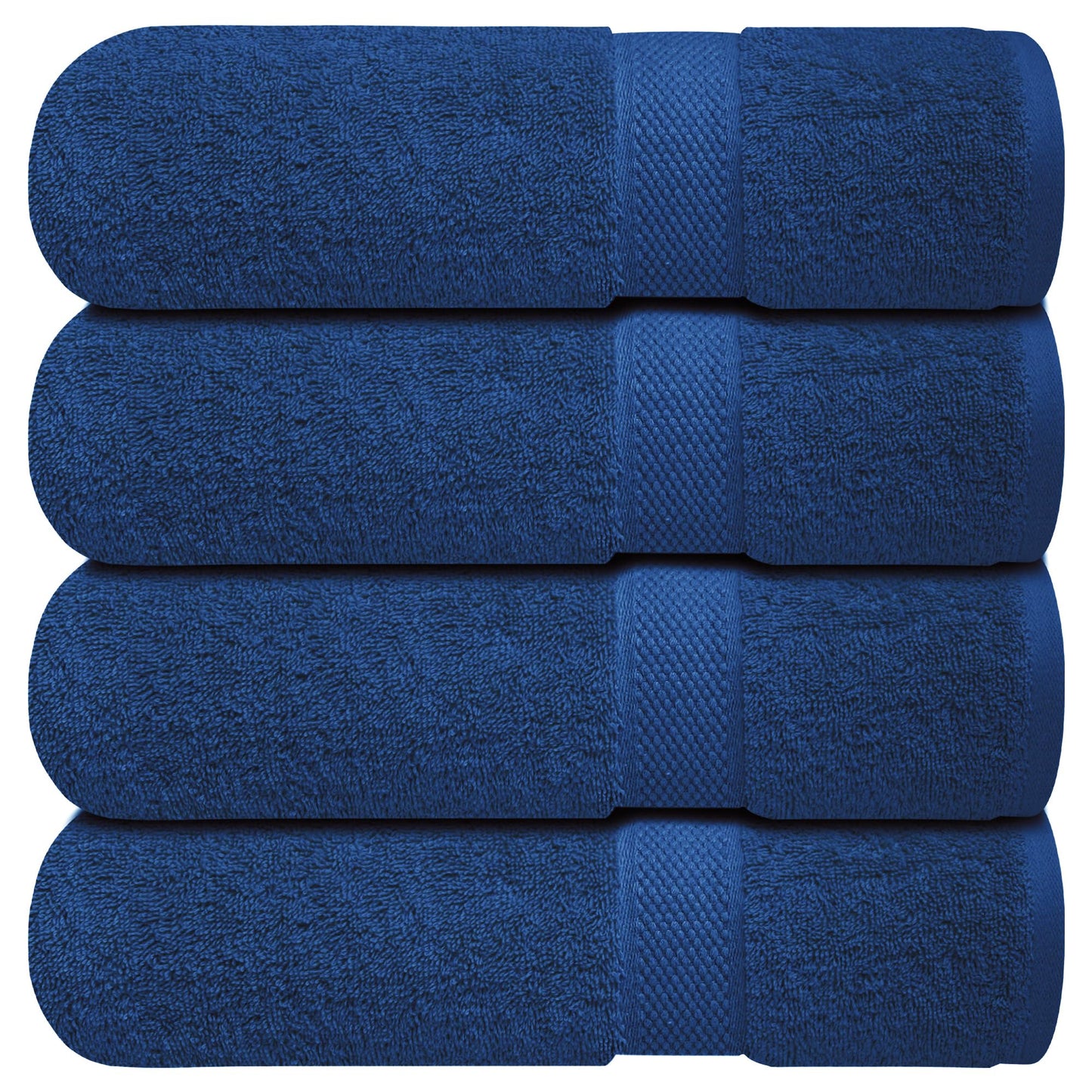 Infinitee Xclusives Bath Towels Set of 4 (70x140 cm) - 100% Cotton, Super Absorbent, Quick-Dry Towels for Bathroom, Spa, Gym & Hotel |Tranquil Navy|
