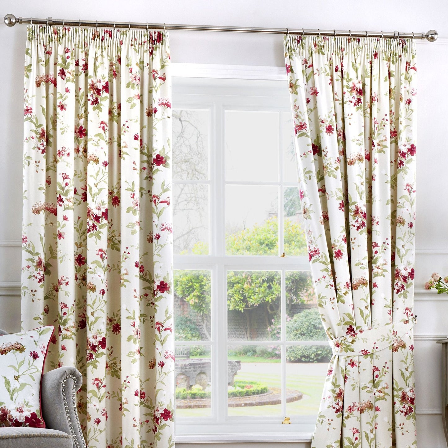 Fusion - Jeannie - Curtains, 229 x 229cm, Red