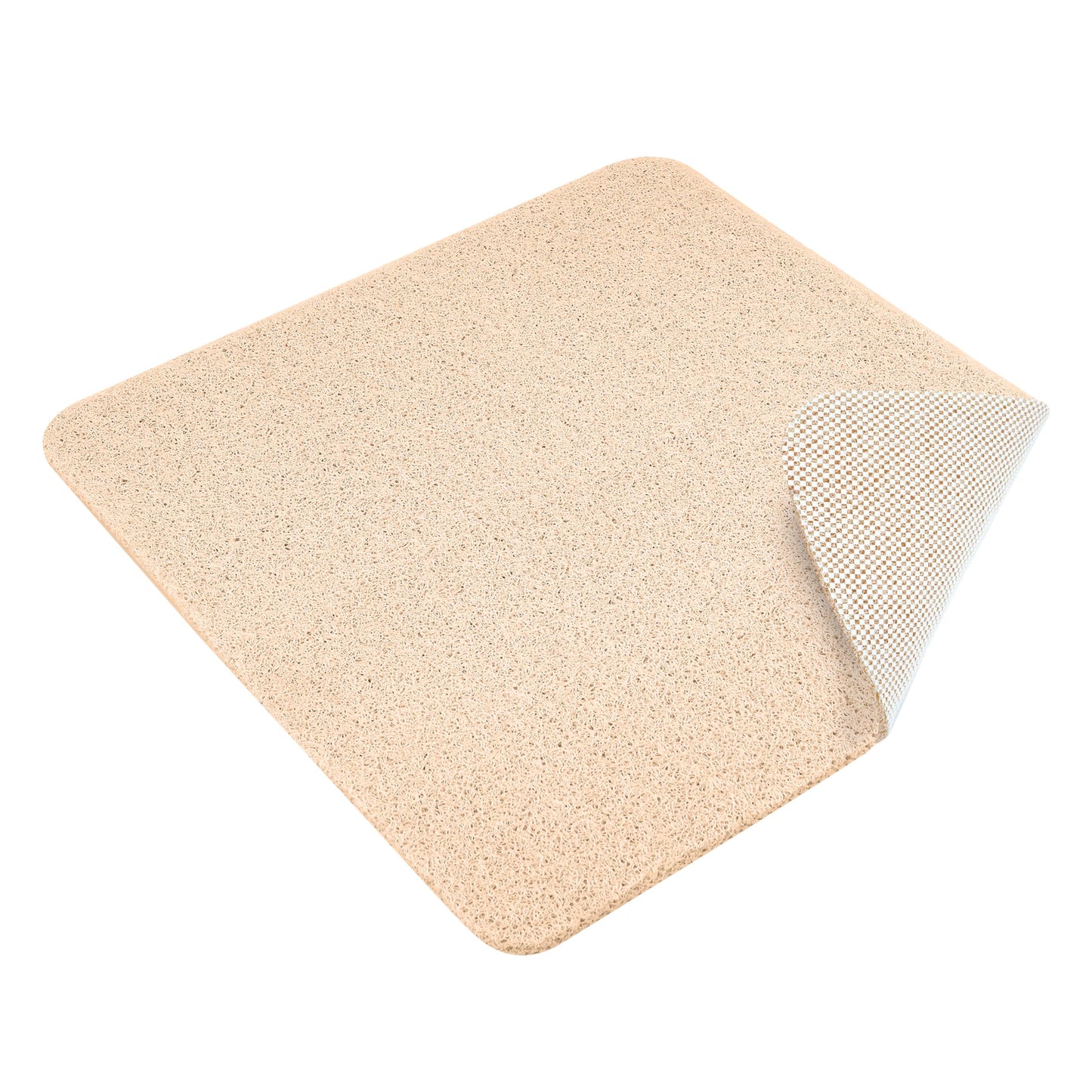 Dikots 60 x 60 cm Square shower mat non slip anti mould - Beige Loofah style PVC Non slip shower mat for inside shower - Washable and Quick Drying