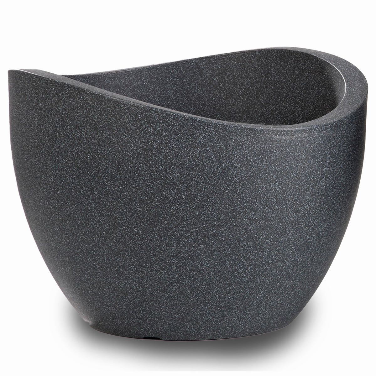 Scheurich Wave Globe, Planter made of Plastic, Black-Granite, 40 cm diameter, 30 cm height, 19 l Vol.