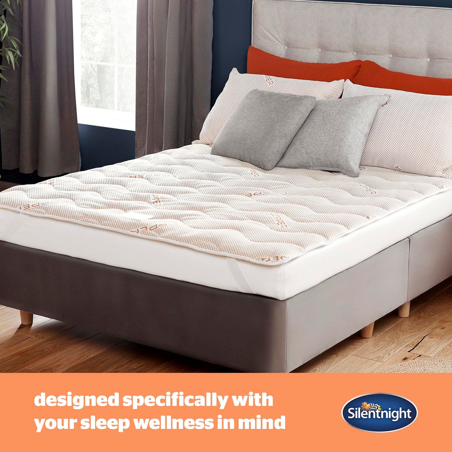 Silentnight Wellbeing Copper Super King Mattress Topper  Benefiting from The Natural Anti-Allergy, Cooling and Anti-Bacterial Properties of Copper