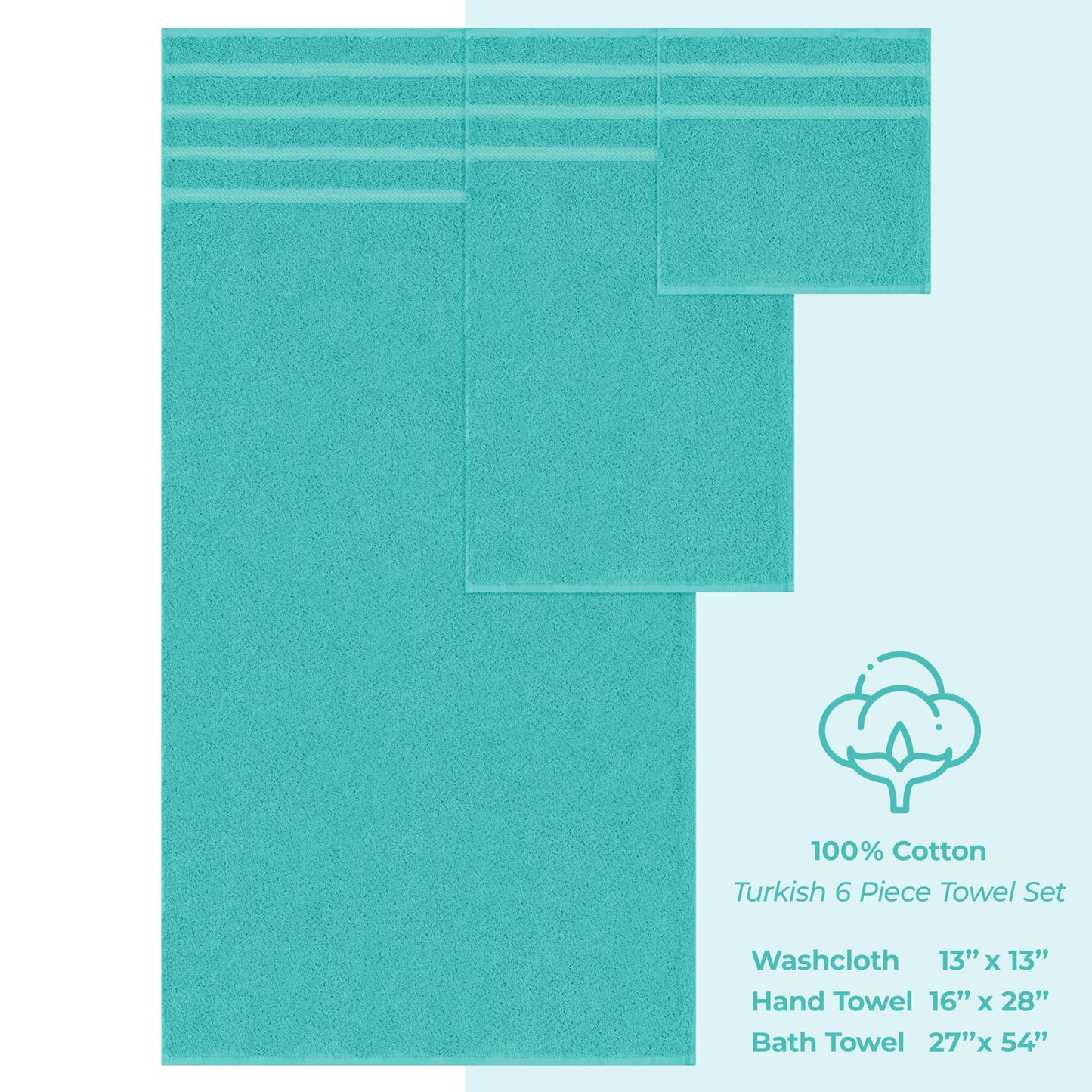 American Soft Linen Premium, Luxury Hotel & Spa, 6 Piece Towel Set, Turkish Cotton for Maximum Softness and Absorbency, [Worth $78.95]
