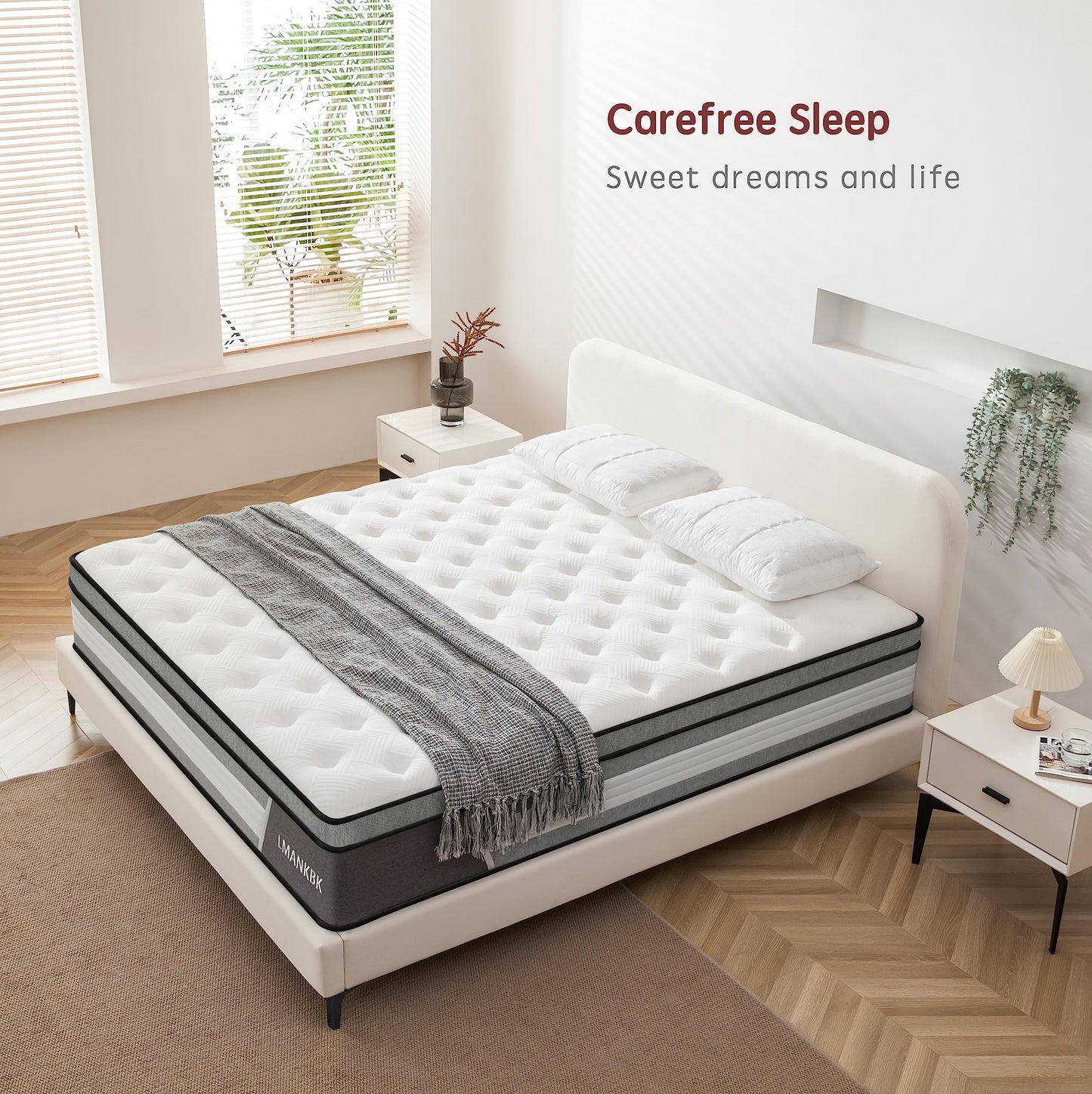 LMANKBK Single Mattress 3FT Hybrid 90x190x25cm,Height 25CM Memory Foam & Pocket Springs, 7 Zone Orthopedic, Medium Firm, Motion Isolation