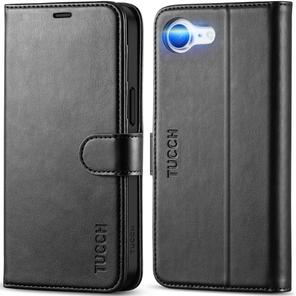 TUCCH Case for iPhone 16e 2025 (6.1") 5G, PU Leather Wallet Magnetic Protective Flip Folio Foldable Stand Cover with[RFID Blocking] Card