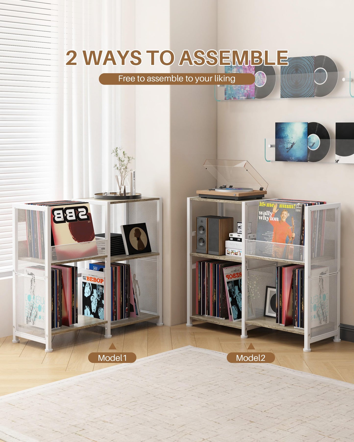 Ornestia 3 Tier Record Player Stand,Turntable Stand for Living Room,White
