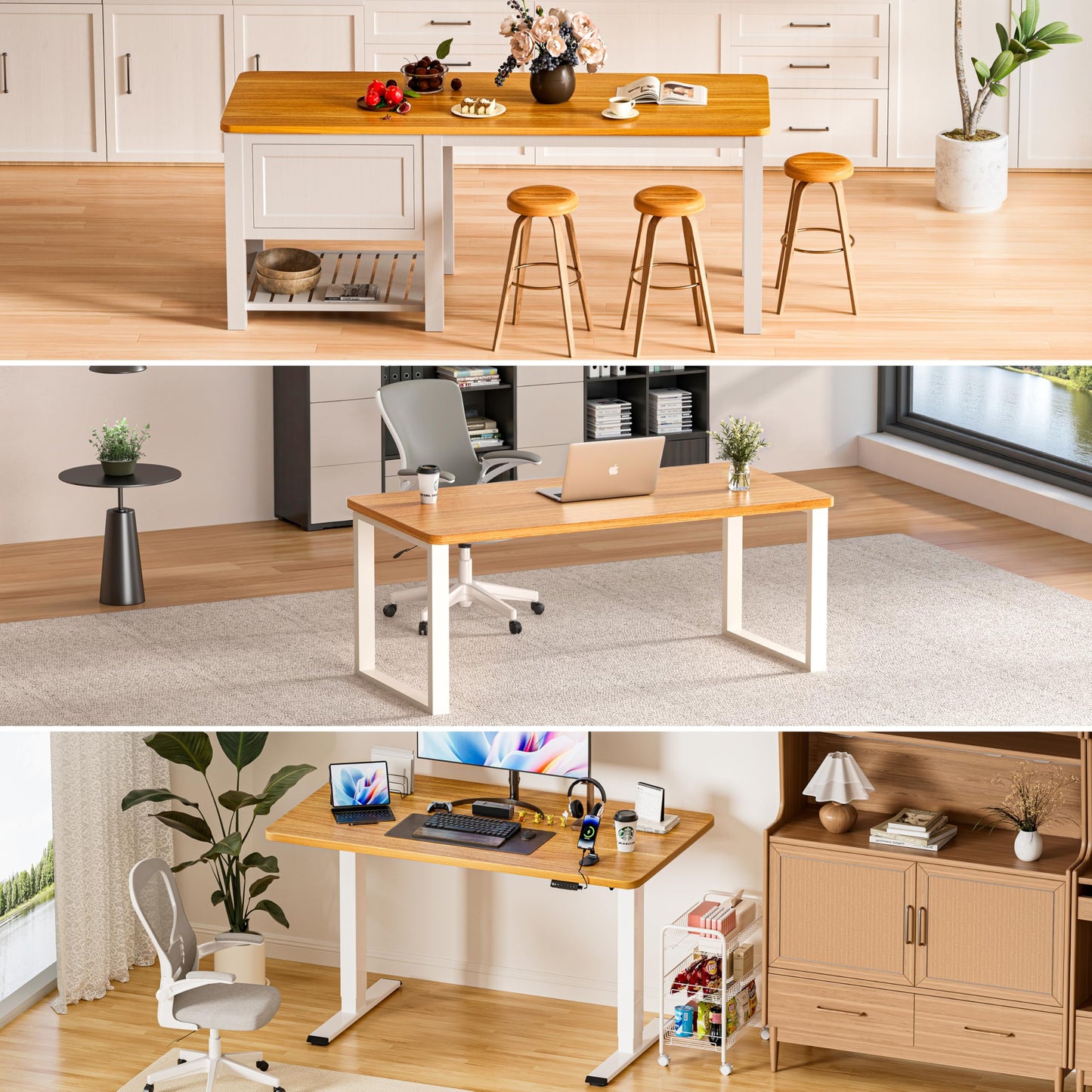 BIZUM Table Top 160 x 70 cm Desk Top Desktop for Height Adjustable Electric Standing Desk, Dining Tables and More DIY - 25 mm Sturdy Durable (Maple)